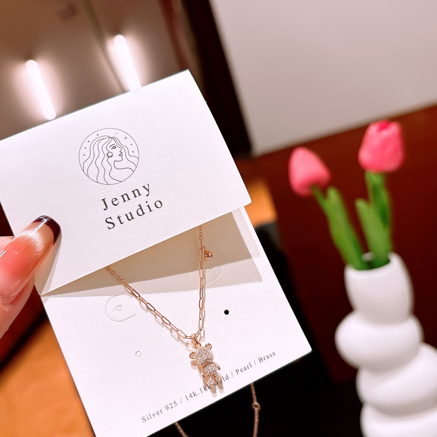 Solid Silver Necklace Girly Birthday Gold