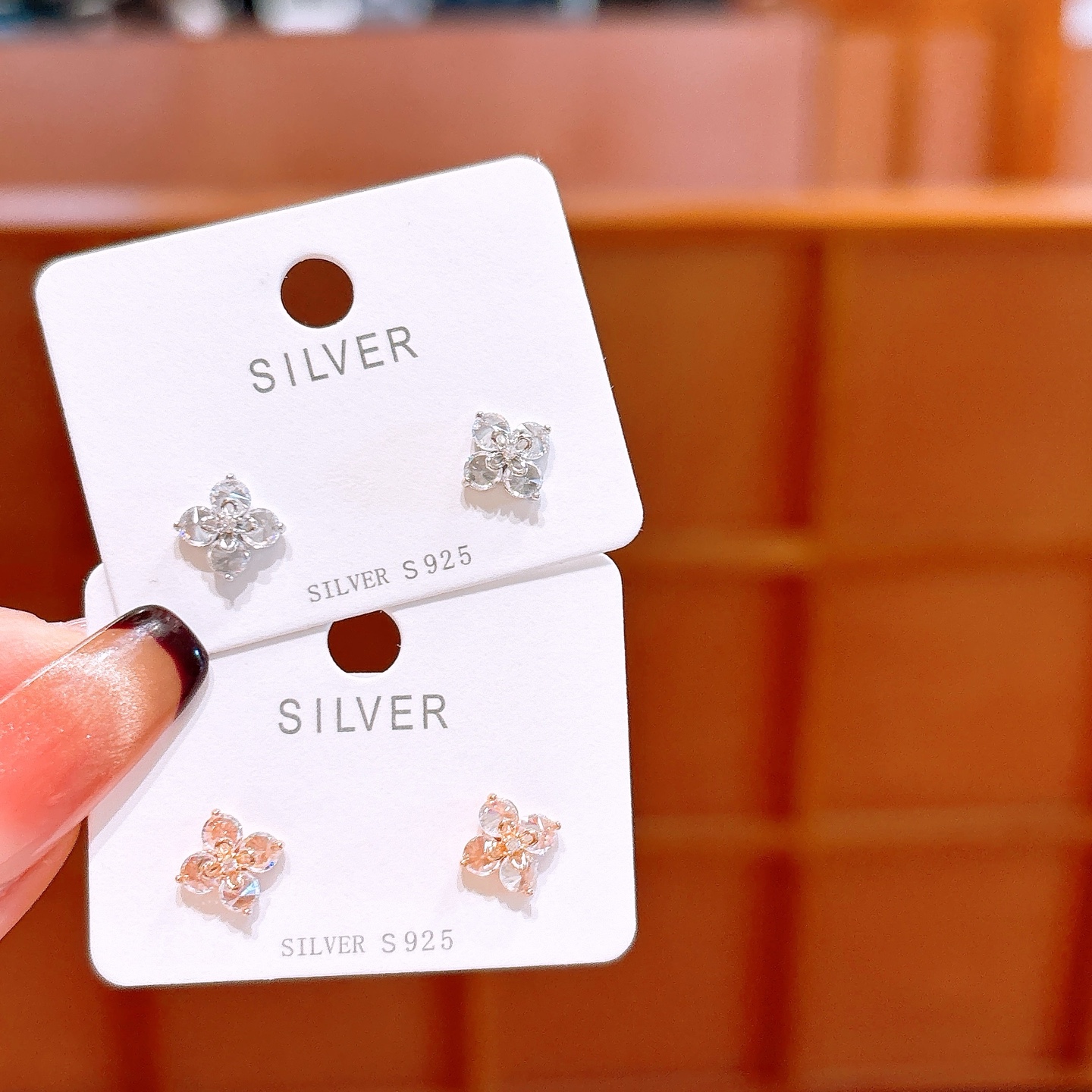 S925 Sterling Silver Earrings French Teacher's Day Gold