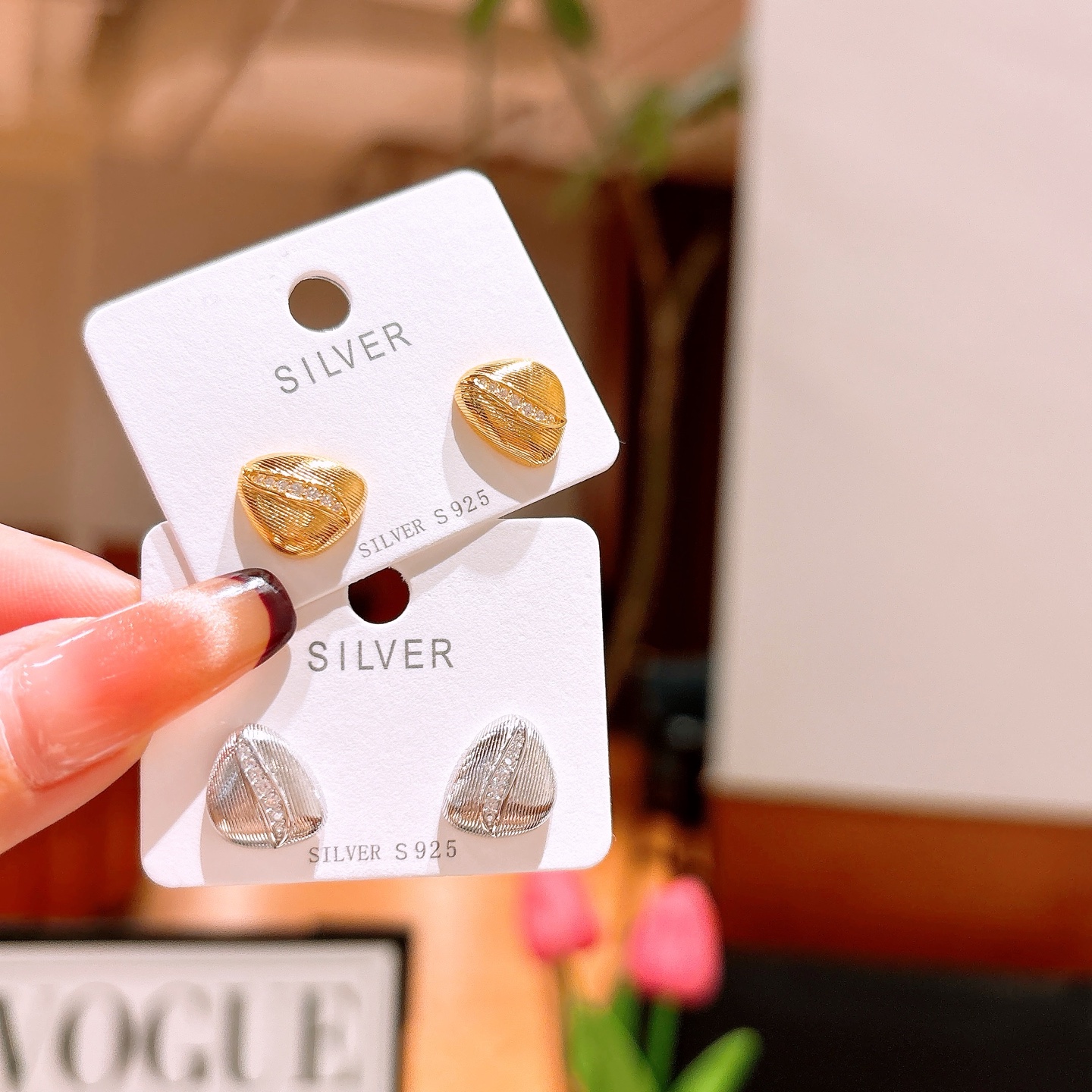 925 Silver Earrings Cute Proposal Gold