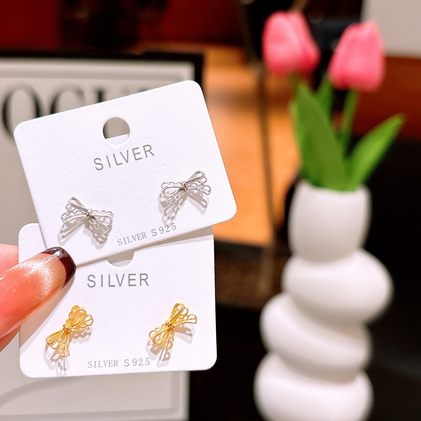 Fine Silver Earrings Romantic Bestie Gift Gold