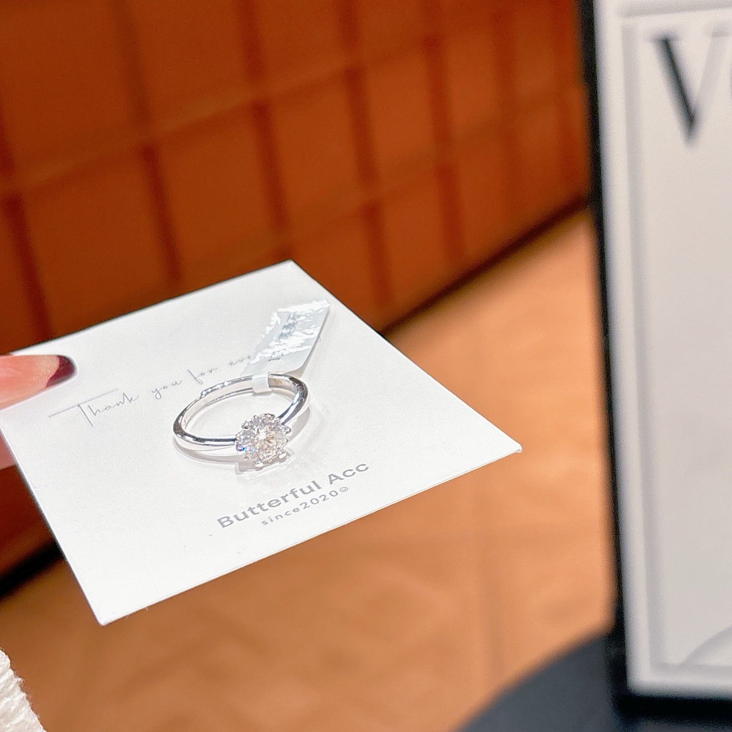 Solid Silver Moissanite Ring Ethereal Teacher's Day Silver