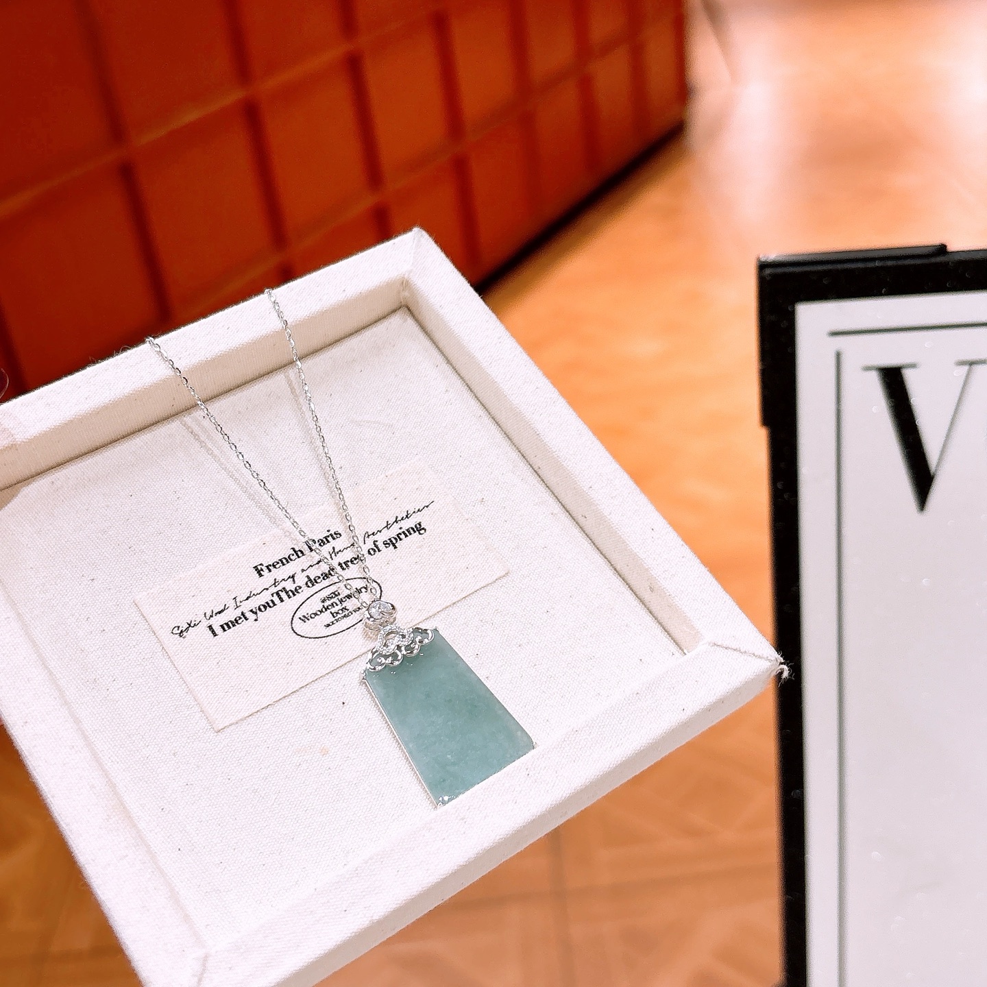 S925 Sterling Silver Jadeite Necklace Premium Travel Gold