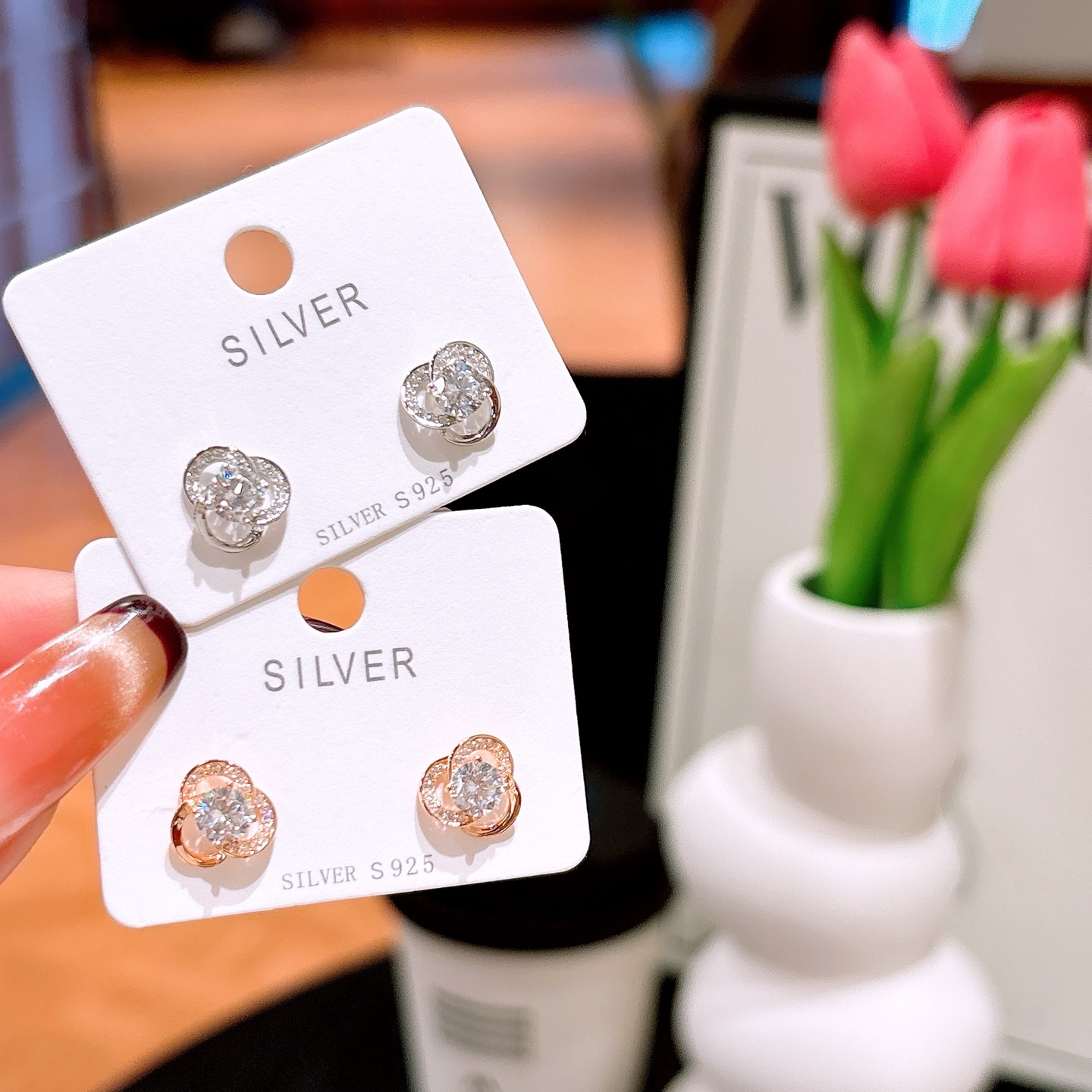 Low Allergy Silver Earrings Playful Party Gold