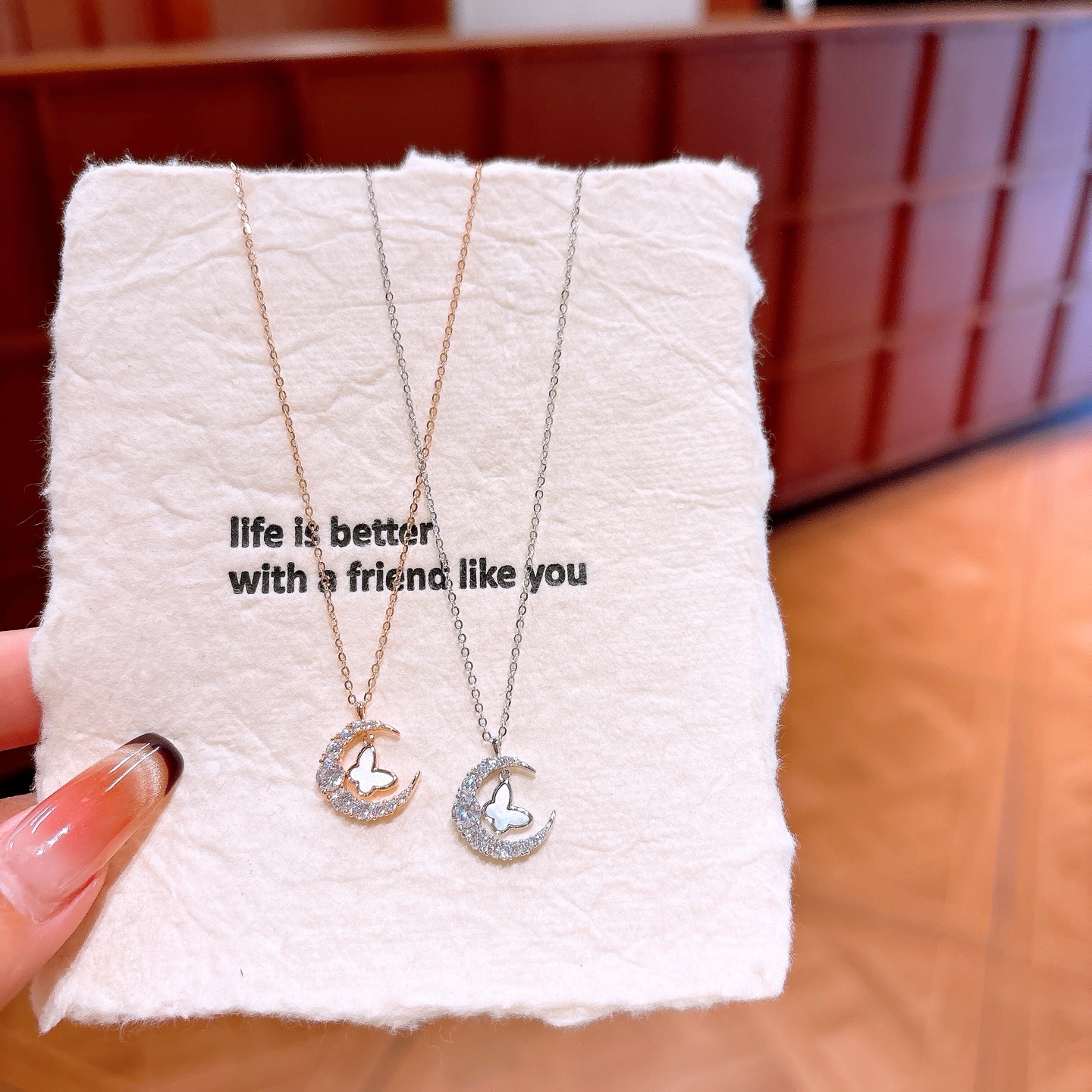 Fine Silver Necklace Delicate Bestie Gift Silver