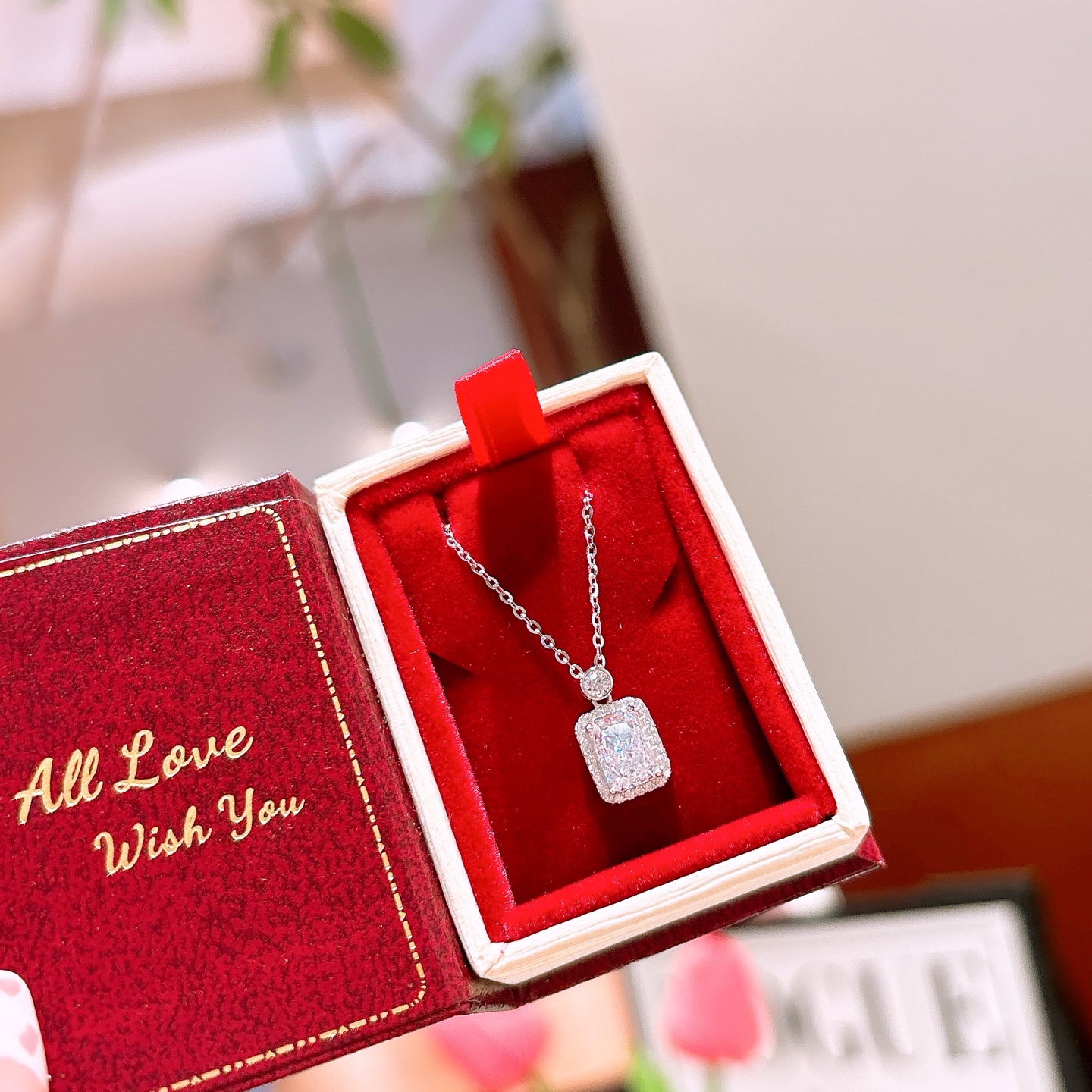 Fine Silver High Carbon Diamond Necklace Lively Confession Silver