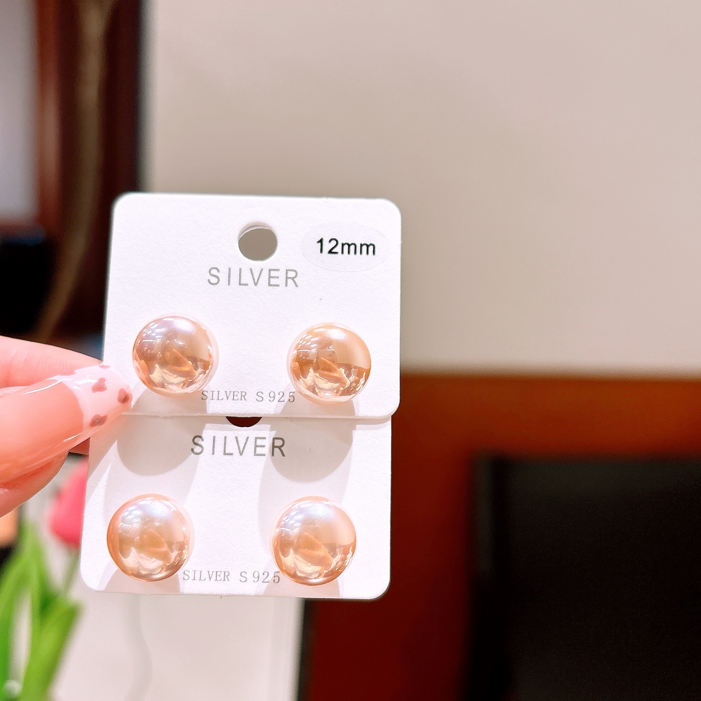 Low Allergy Silver Earrings Korean Style Wedding Favor Gold