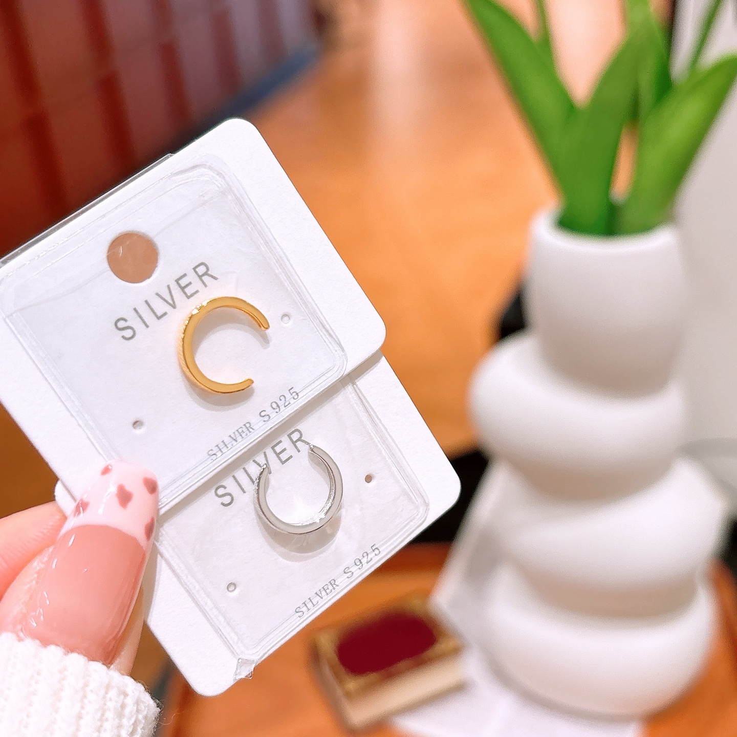 High Polish Silver Clip-on Earrings Gentle Father's Day Silver