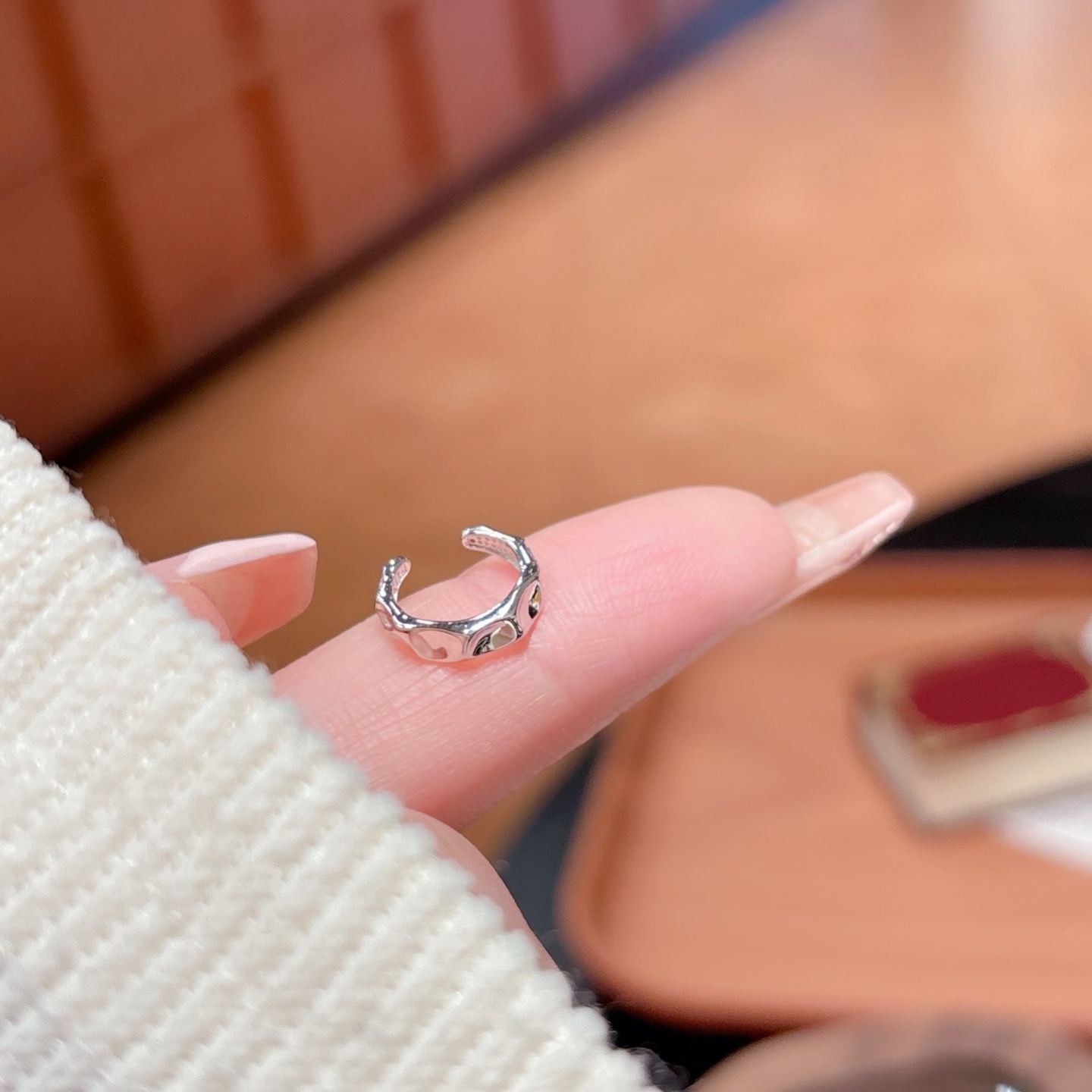 S925 Sterling Silver Clip-on Earrings Ins Style Annual Party Silver