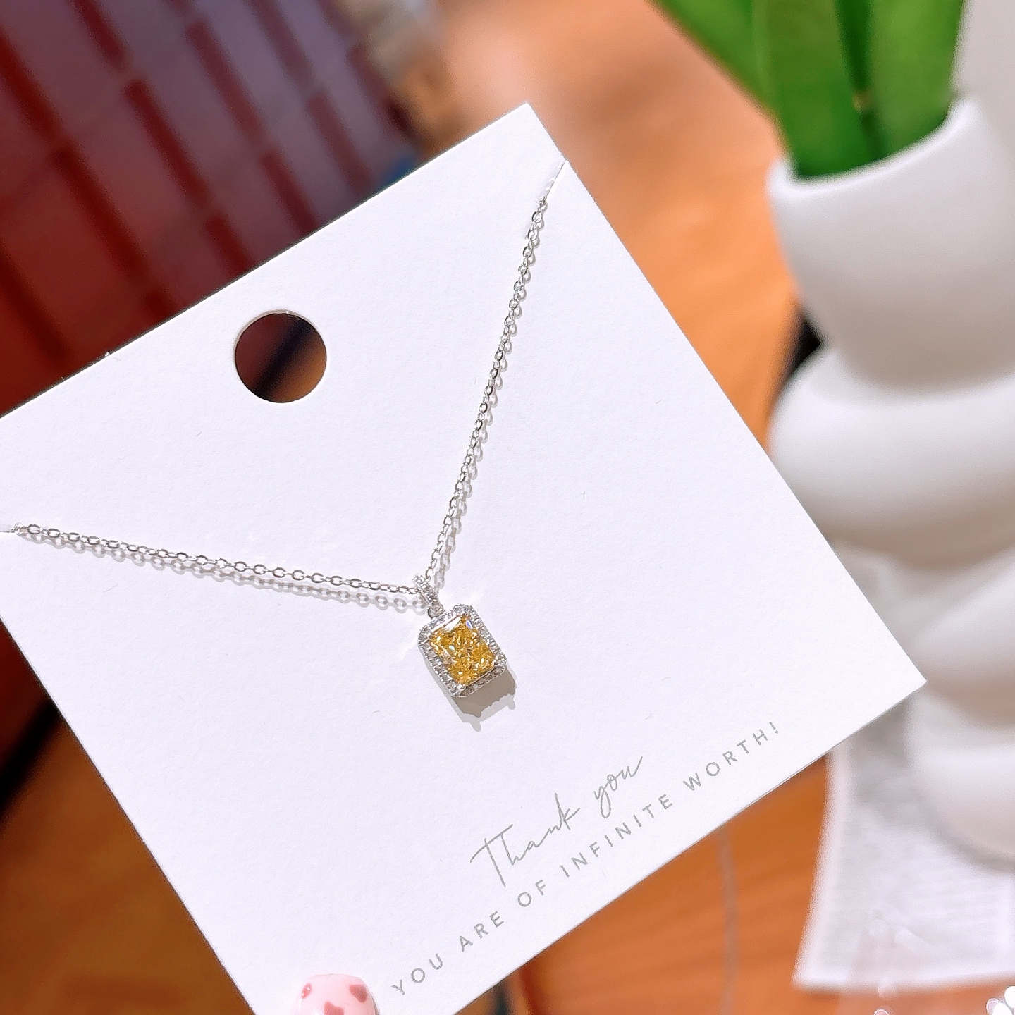 Hypoallergenic Silver High Carbon Diamond Necklace Ethereal Mother's Birthday