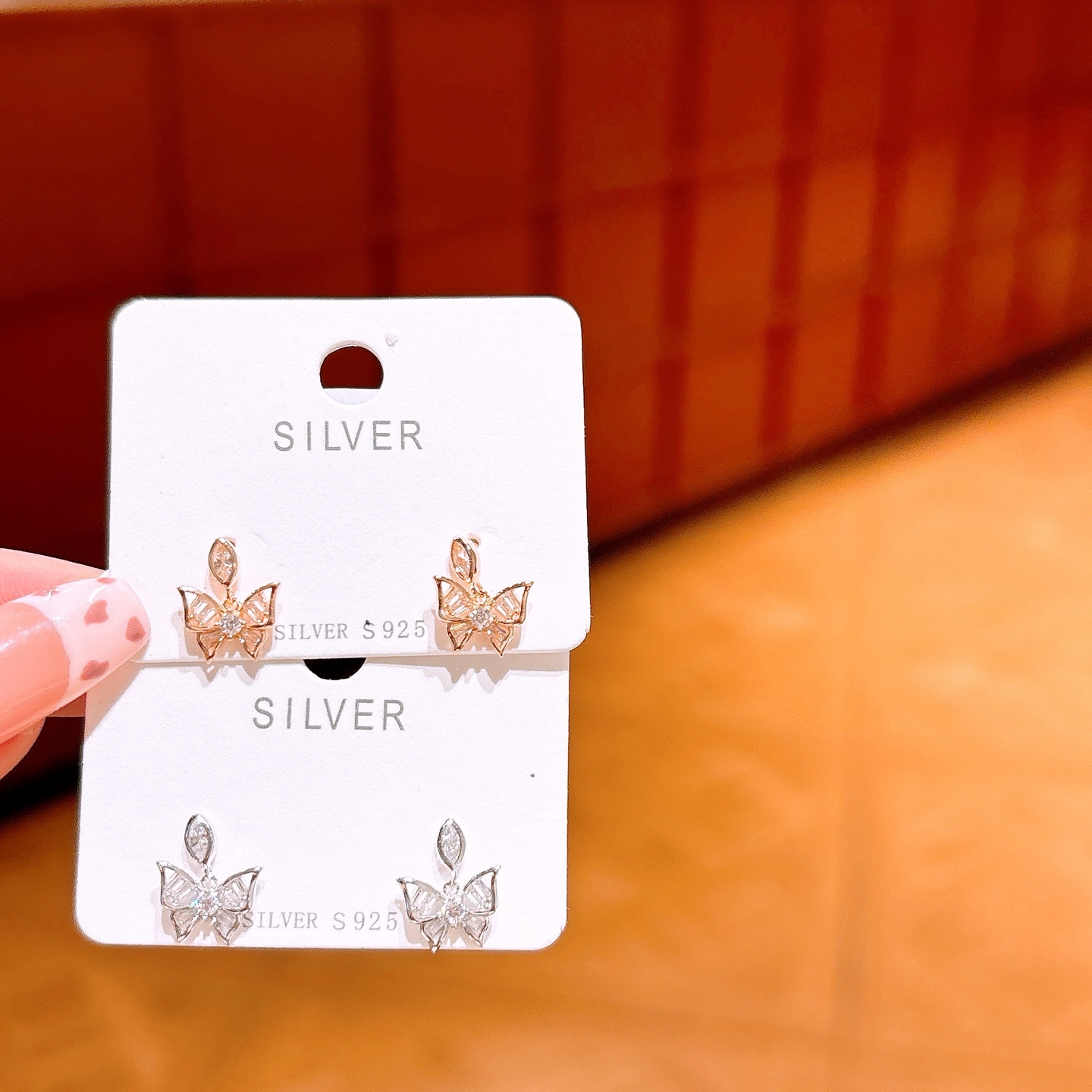 Feinsilber Ohrringe Ultra minimalistisch Bankett Gold