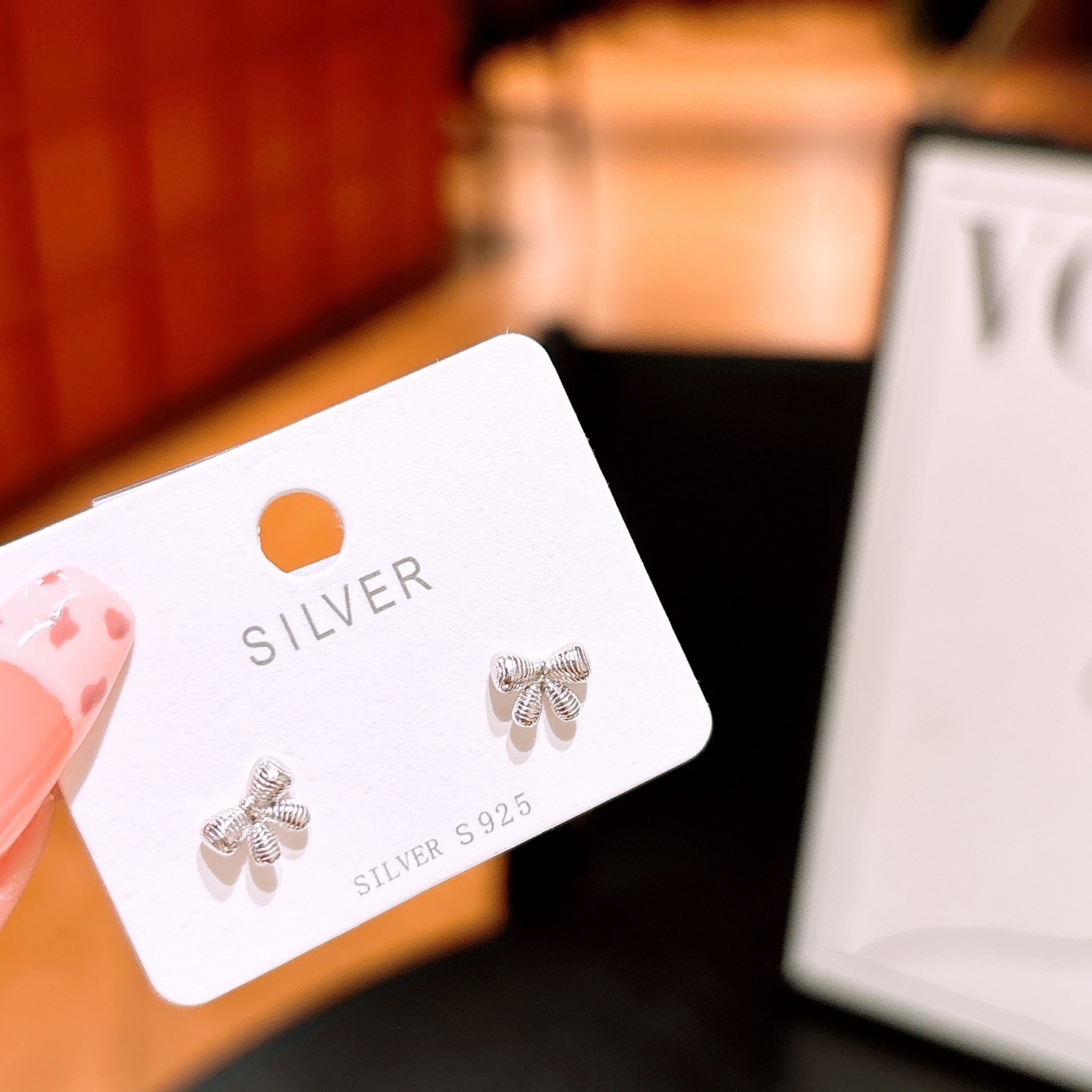 S925 Sterling Silver Earrings Fresh Mother's Day Silver