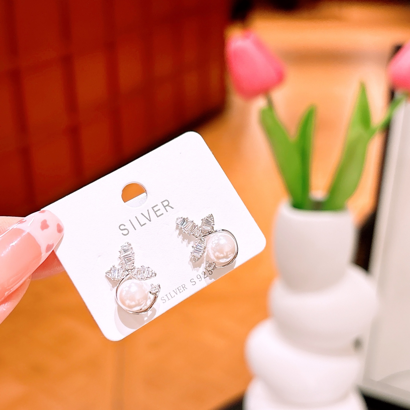 Solid Silver Earrings Premium Christmas Silver