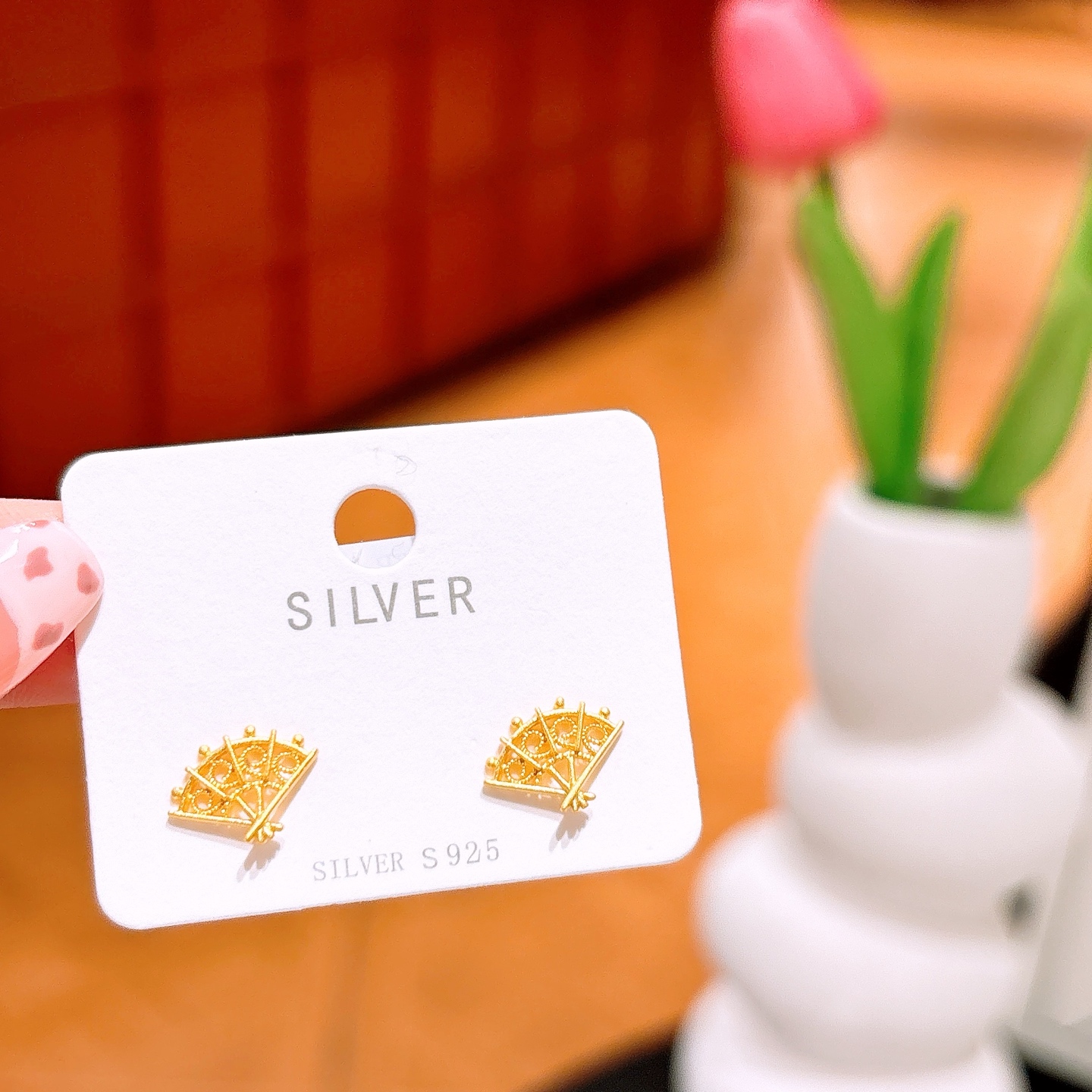 S925 Sterlingsilber Ohrringe Einzigartig Frühlingsfest Silber