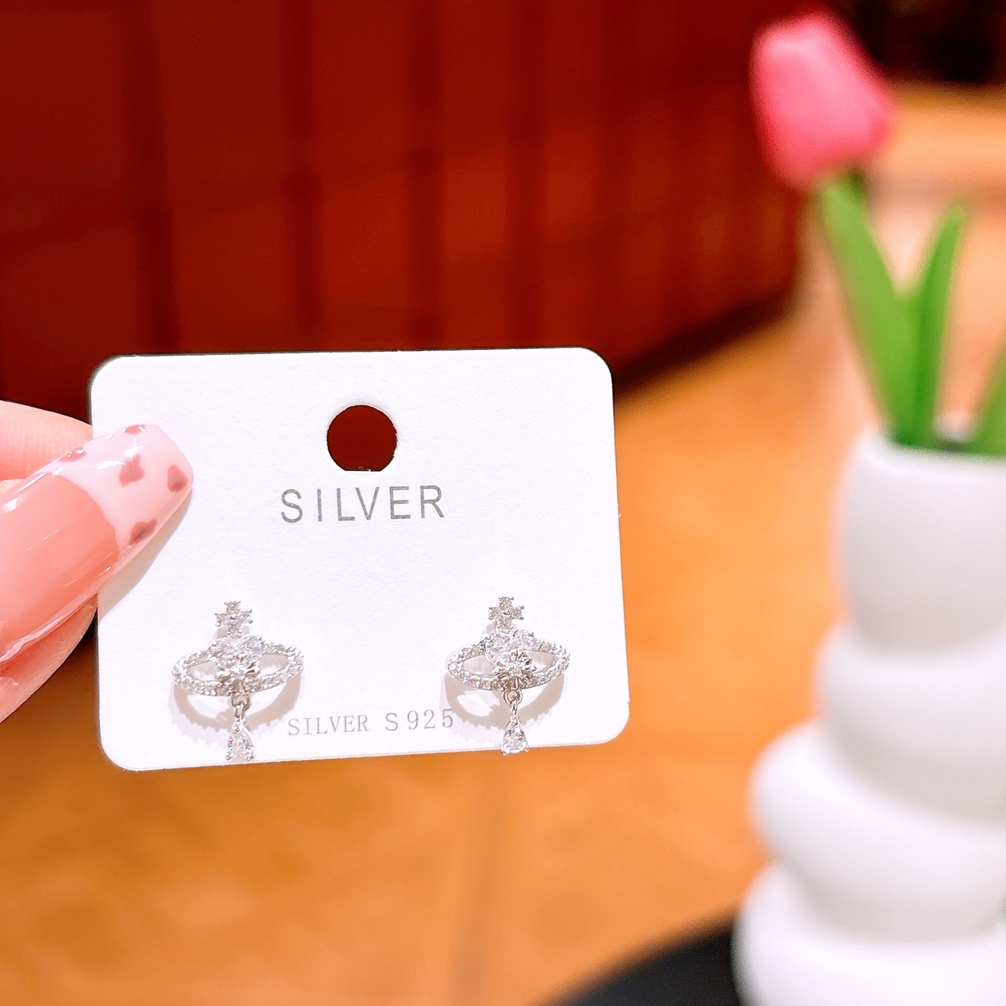 Solid Silver Earrings Dainty Christmas Gold