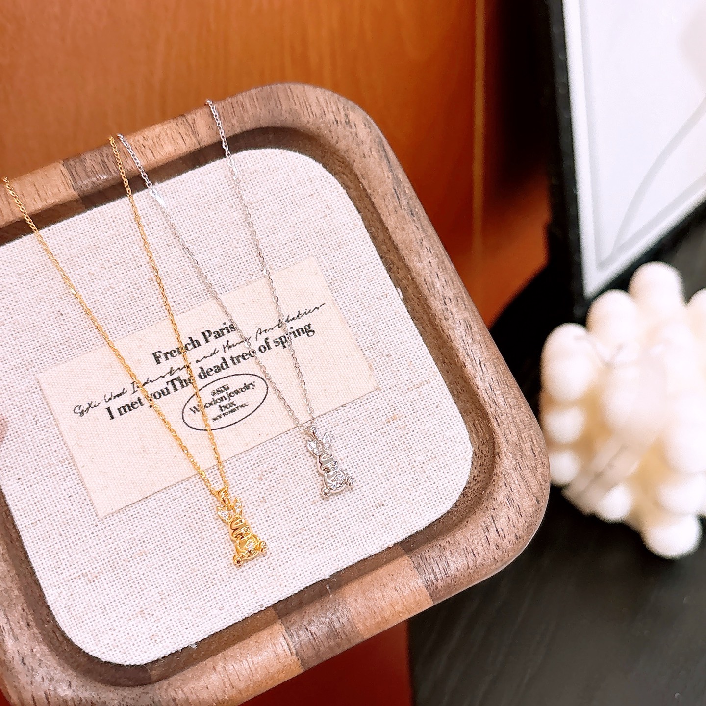 Fine Silver Necklace Forest Anniversary Gold