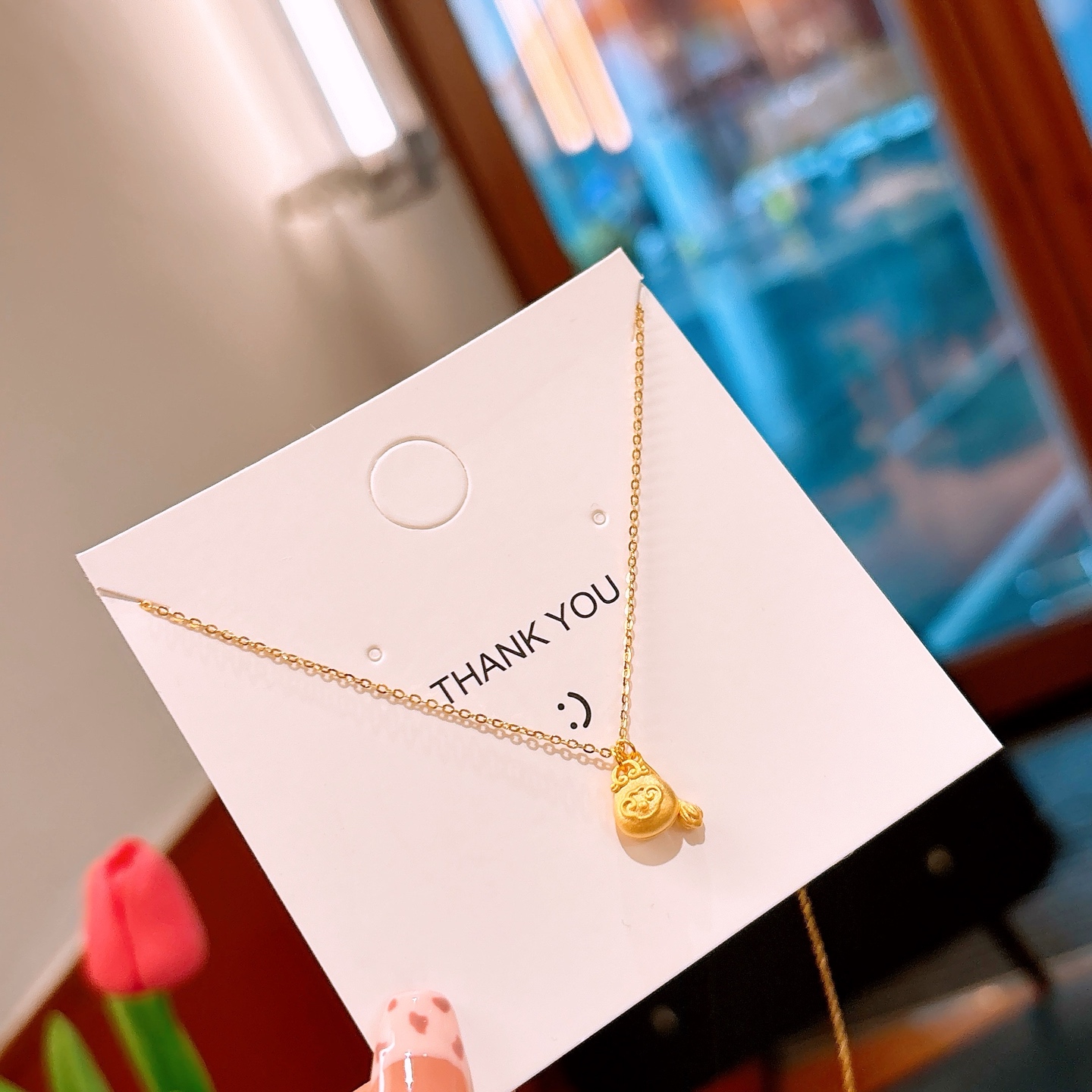 Solid Silver Necklace Artistic Office Gold