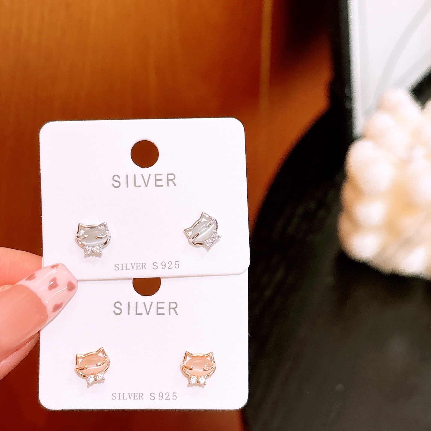 Fine Silver Earrings Korean Style Housewarming Silver