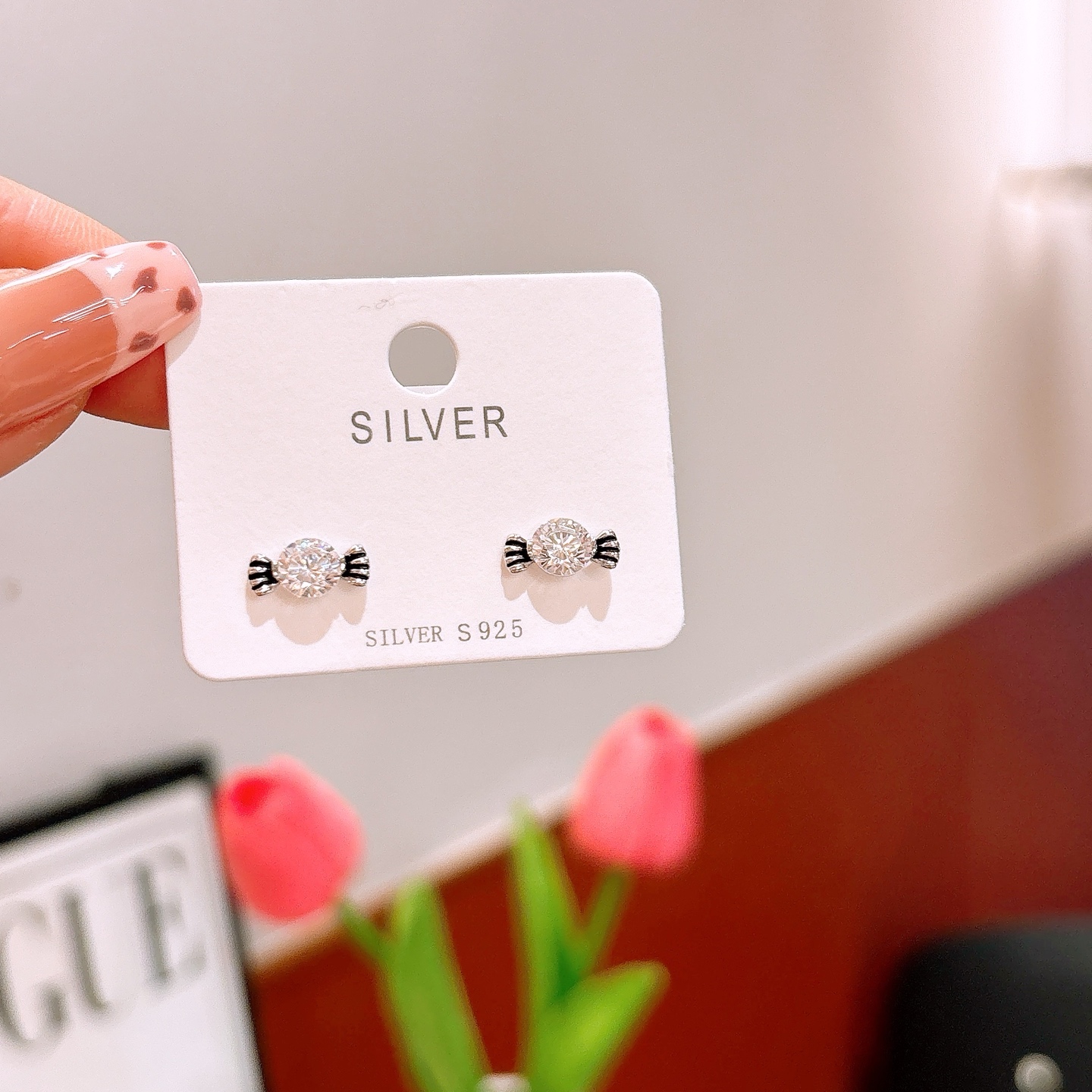 S925 Sterling Silver Earrings Gentle Mother's Day Silver