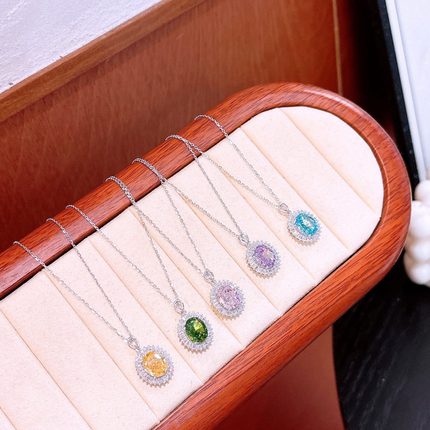 ロマンチック純銀ハイカーボンダイヤネックレスゴールド パーティー