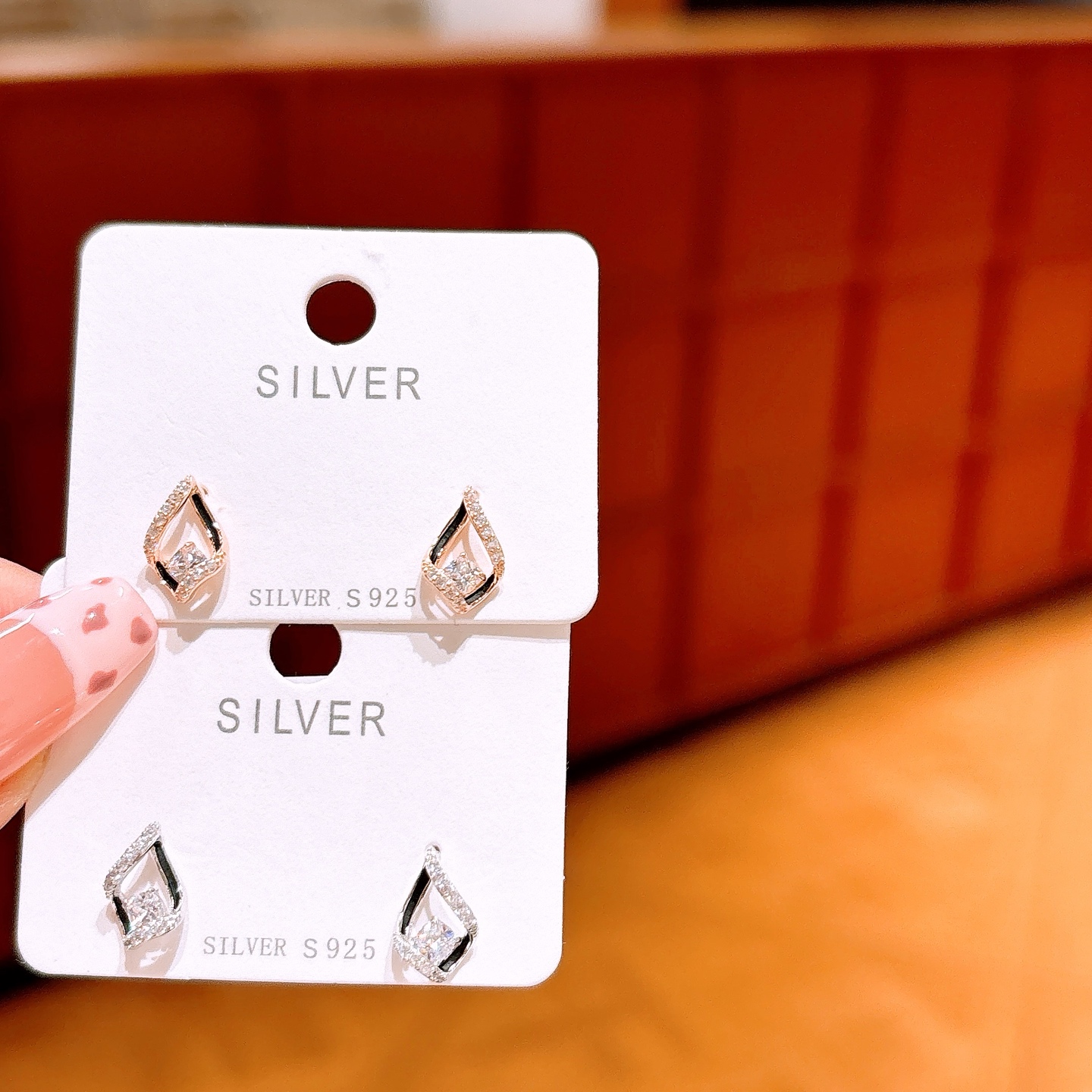 S925 Sterling Silver Earrings Unique Anniversary Gold