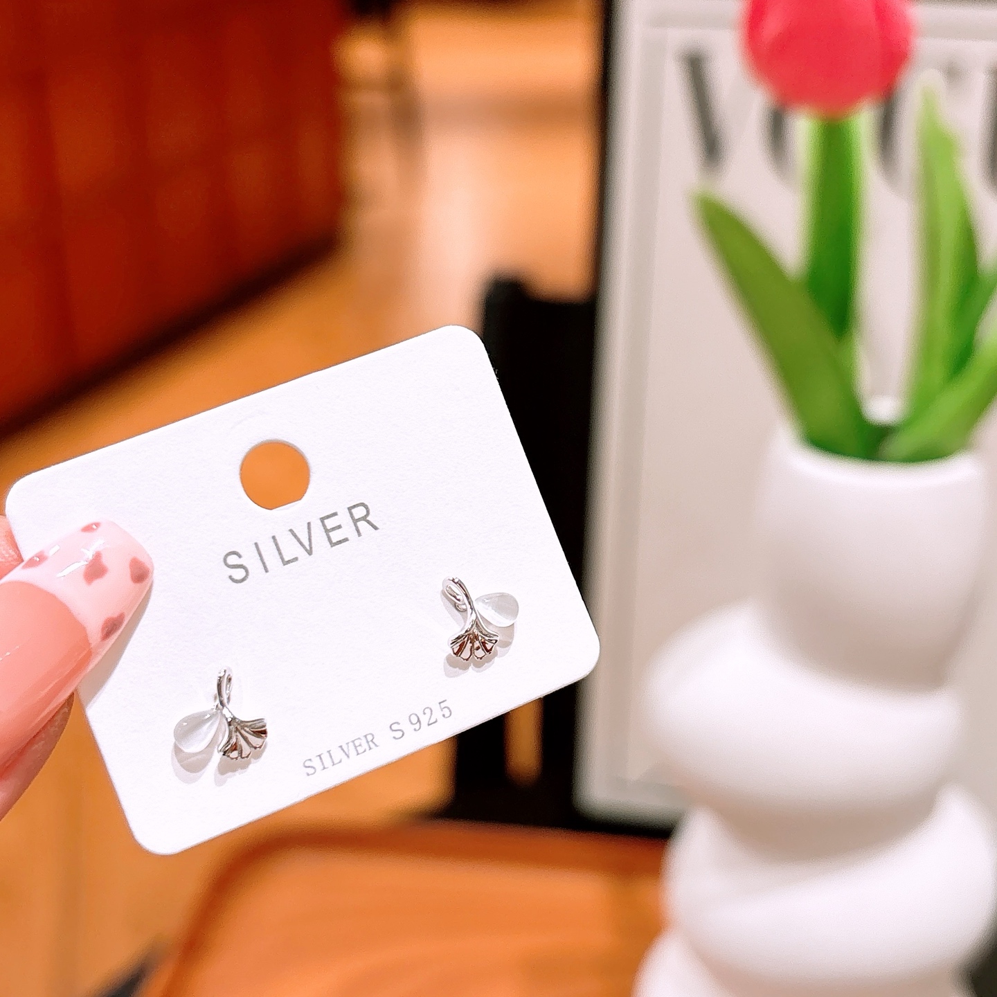 Hypoallergenic Silver Earrings Ins Style Annual Party Silver