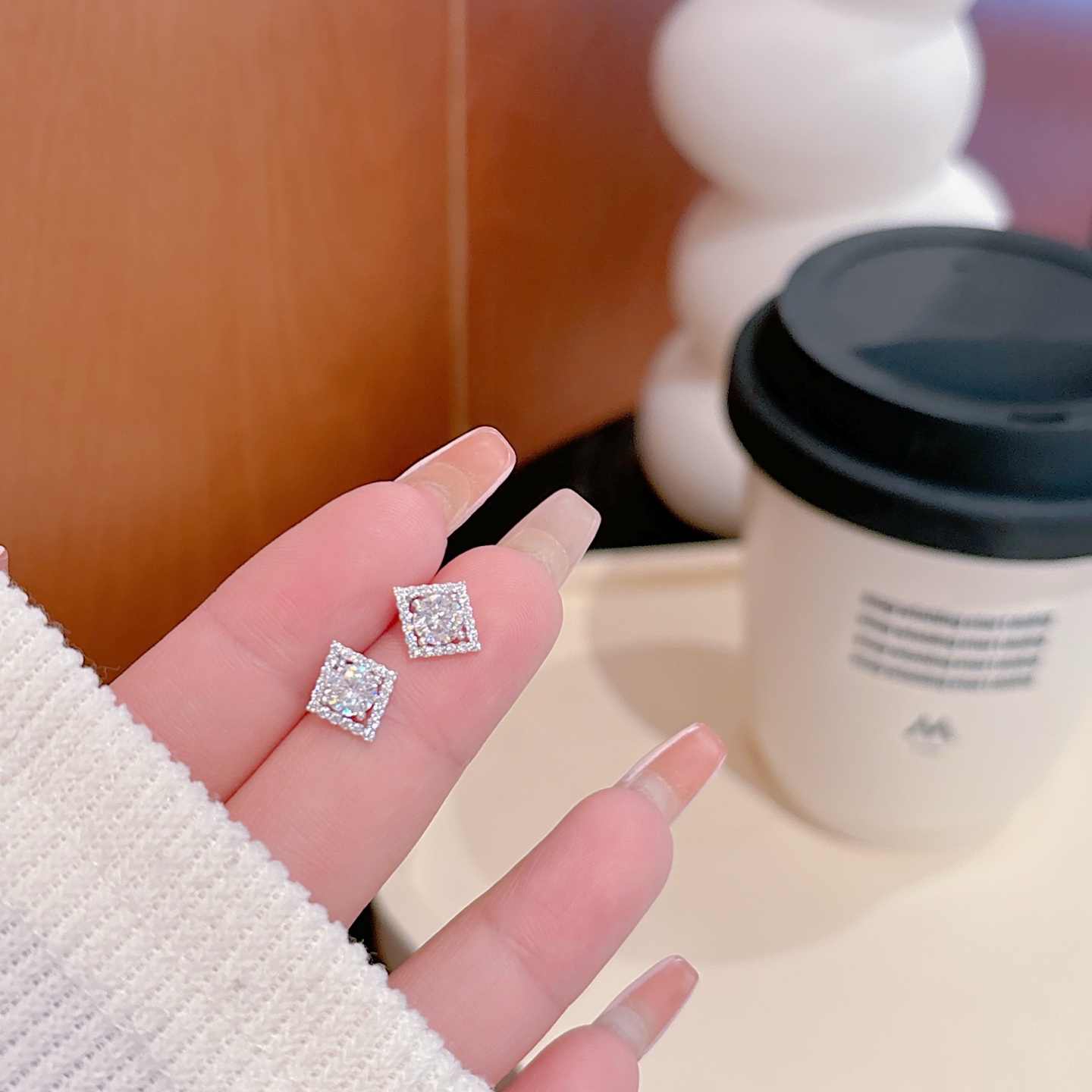 925 Silver Moissanite Studs Dainty Self-love Silver