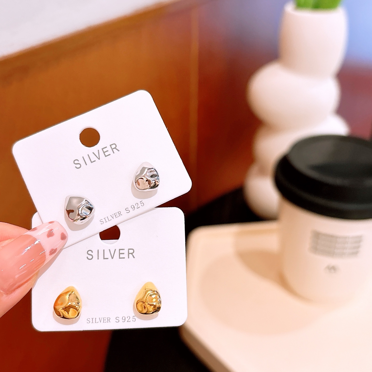 S925 Sterling Silver Earrings Unique Confession Silver