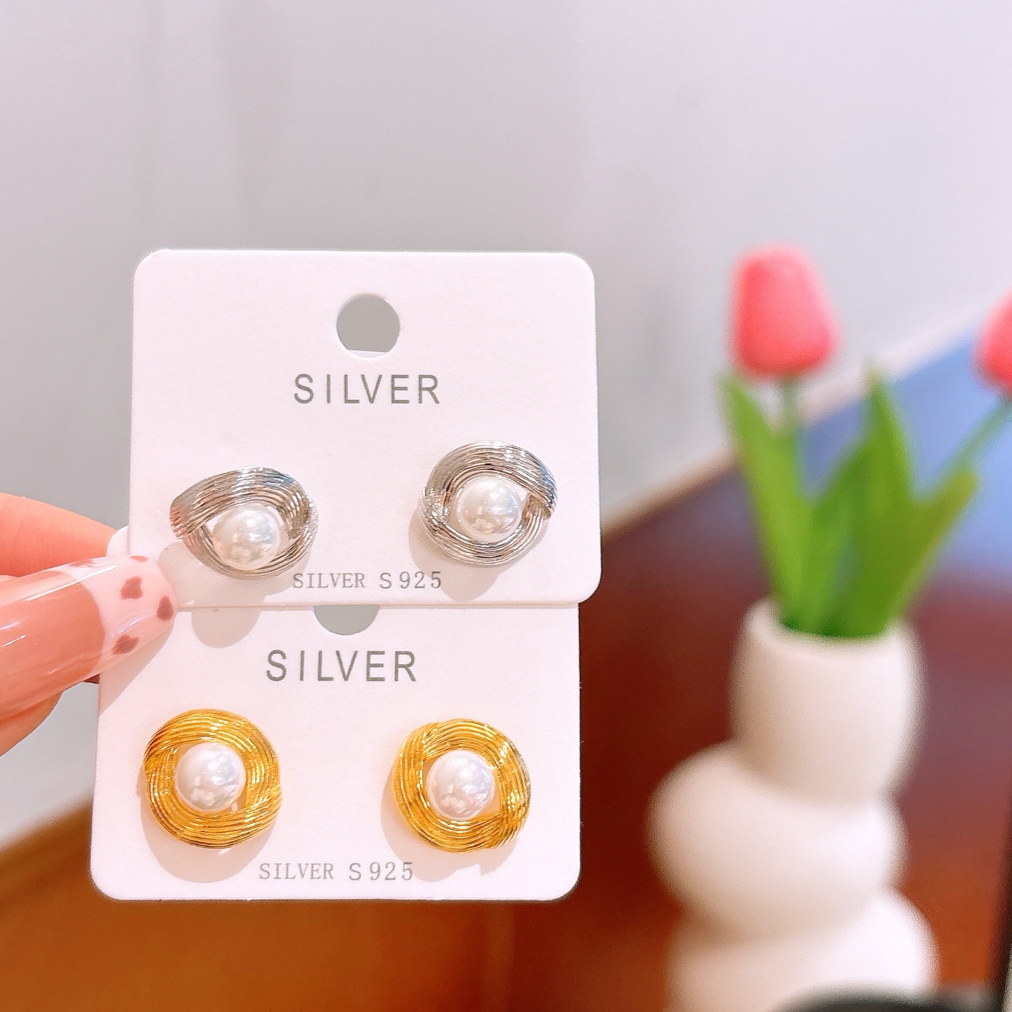 Fine Silver Earrings Precision Confession Gold