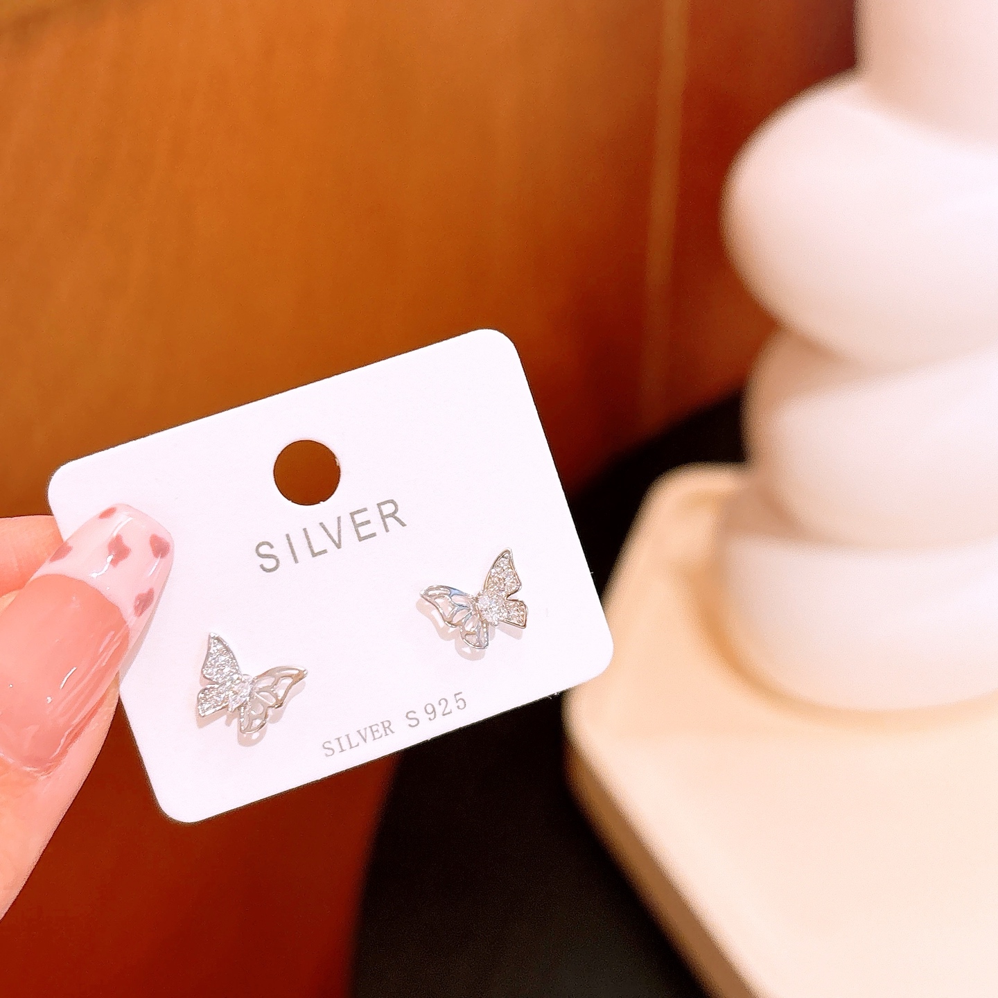 Hypoallergenic Silver Earrings Girly Valentine's Day Gold