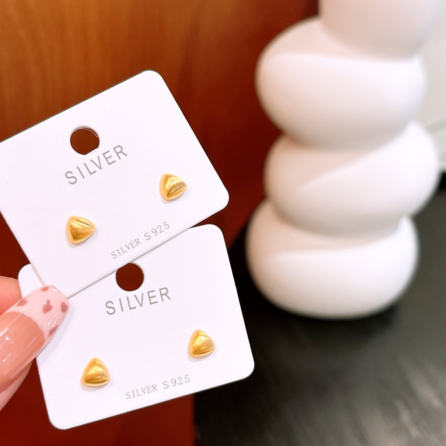 Solid Silver Earrings Elegant Travel Gold