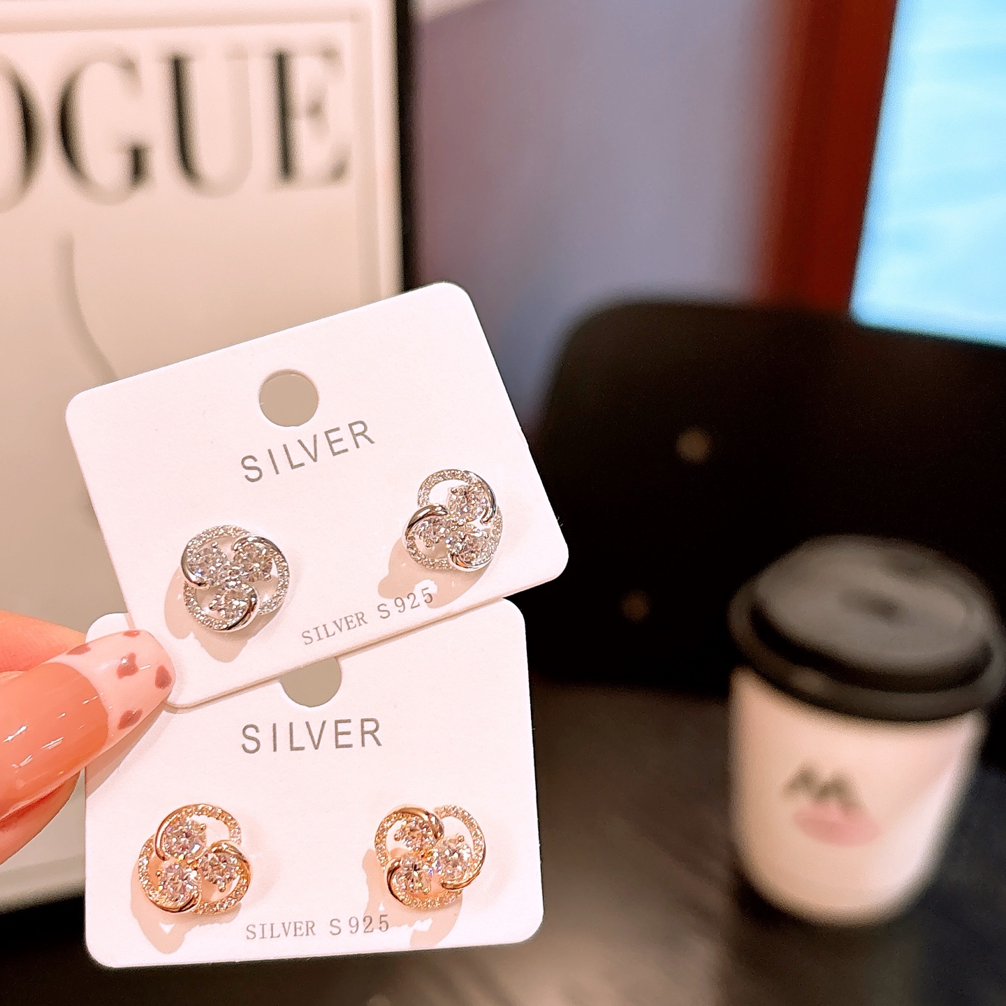 925 Silver Earrings Ultra Minimal Mother's Birthday Gold