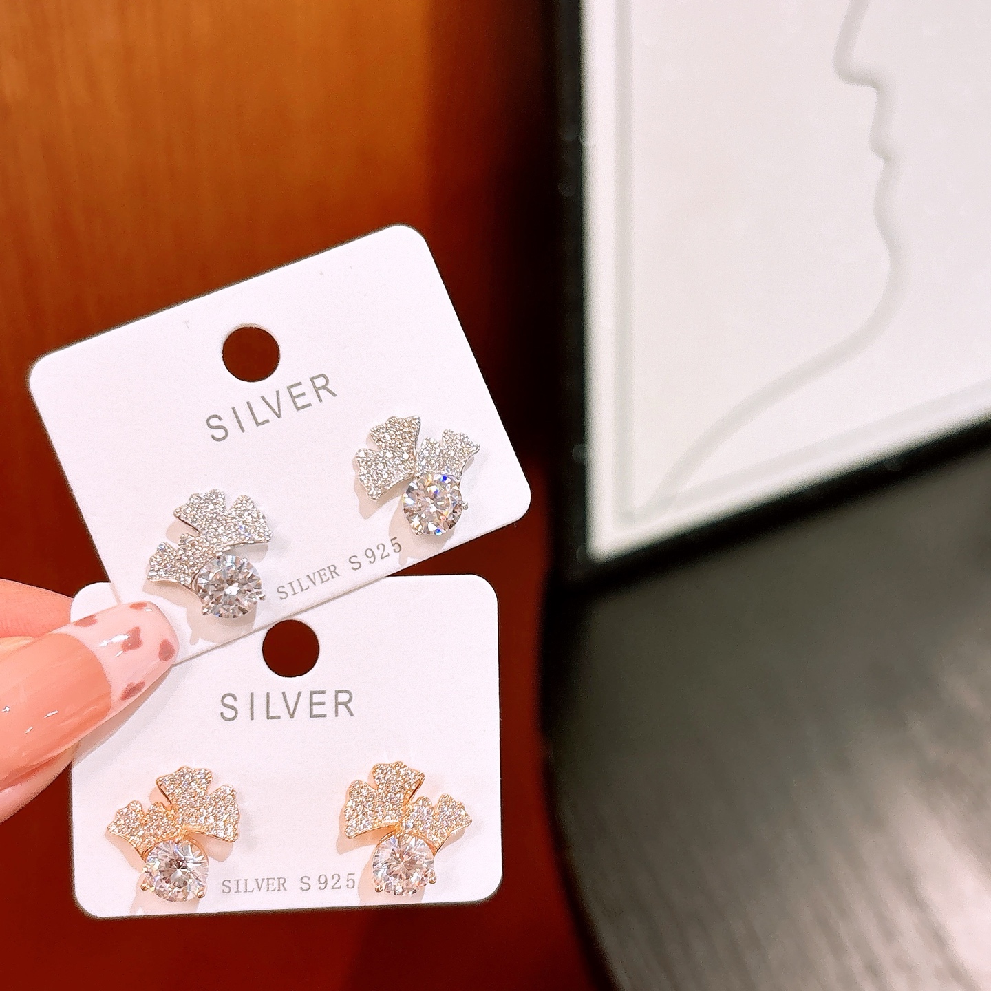 Solid Silver Earrings Fashion Office Silver