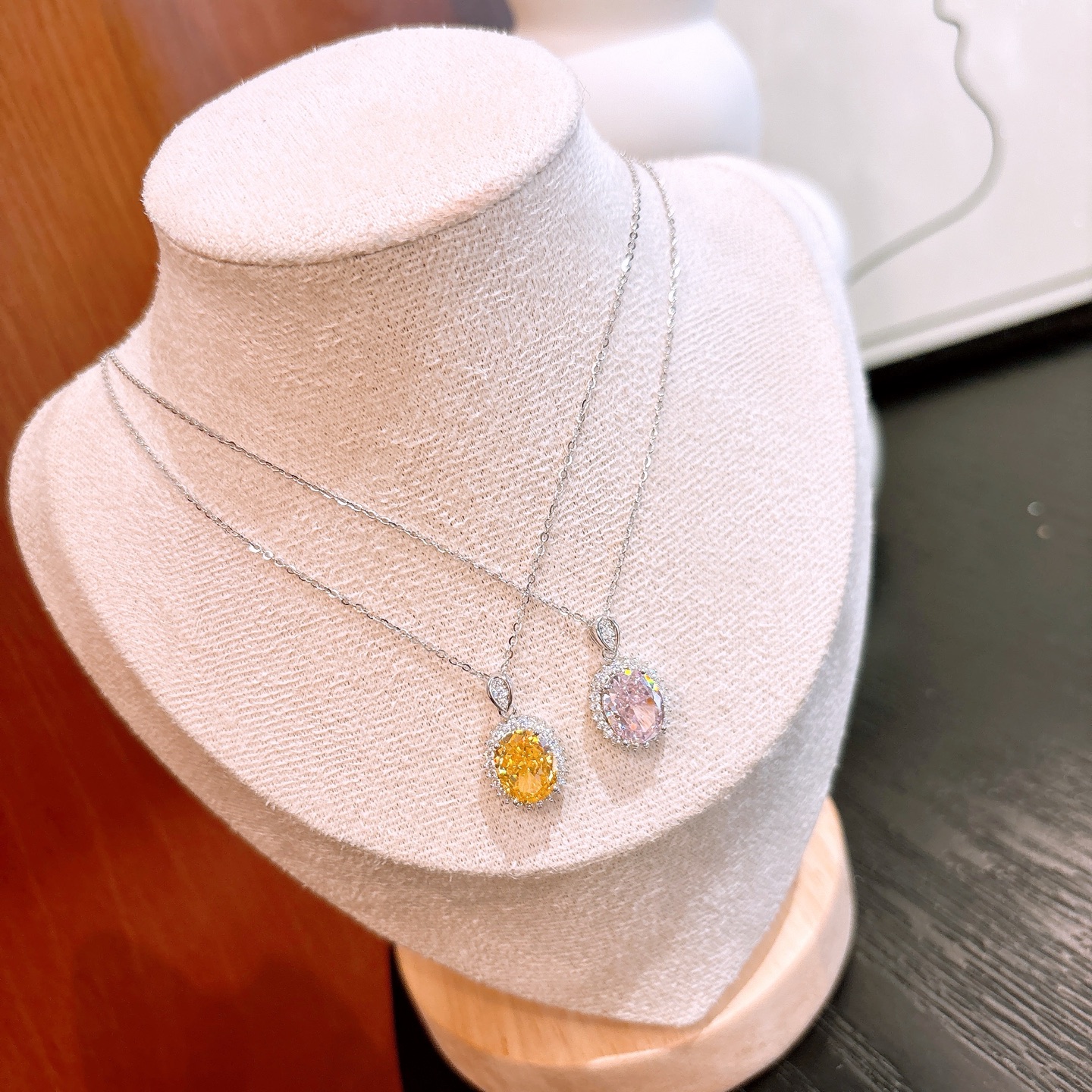 Solid Silver High Carbon Diamond Necklace Ultra Minimal Gift for Her