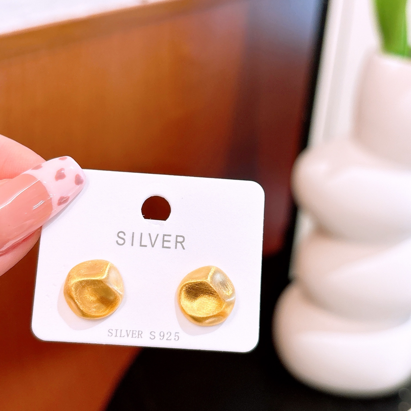 S925 Sterling Silver Earrings Gentle Teacher's Day Gold