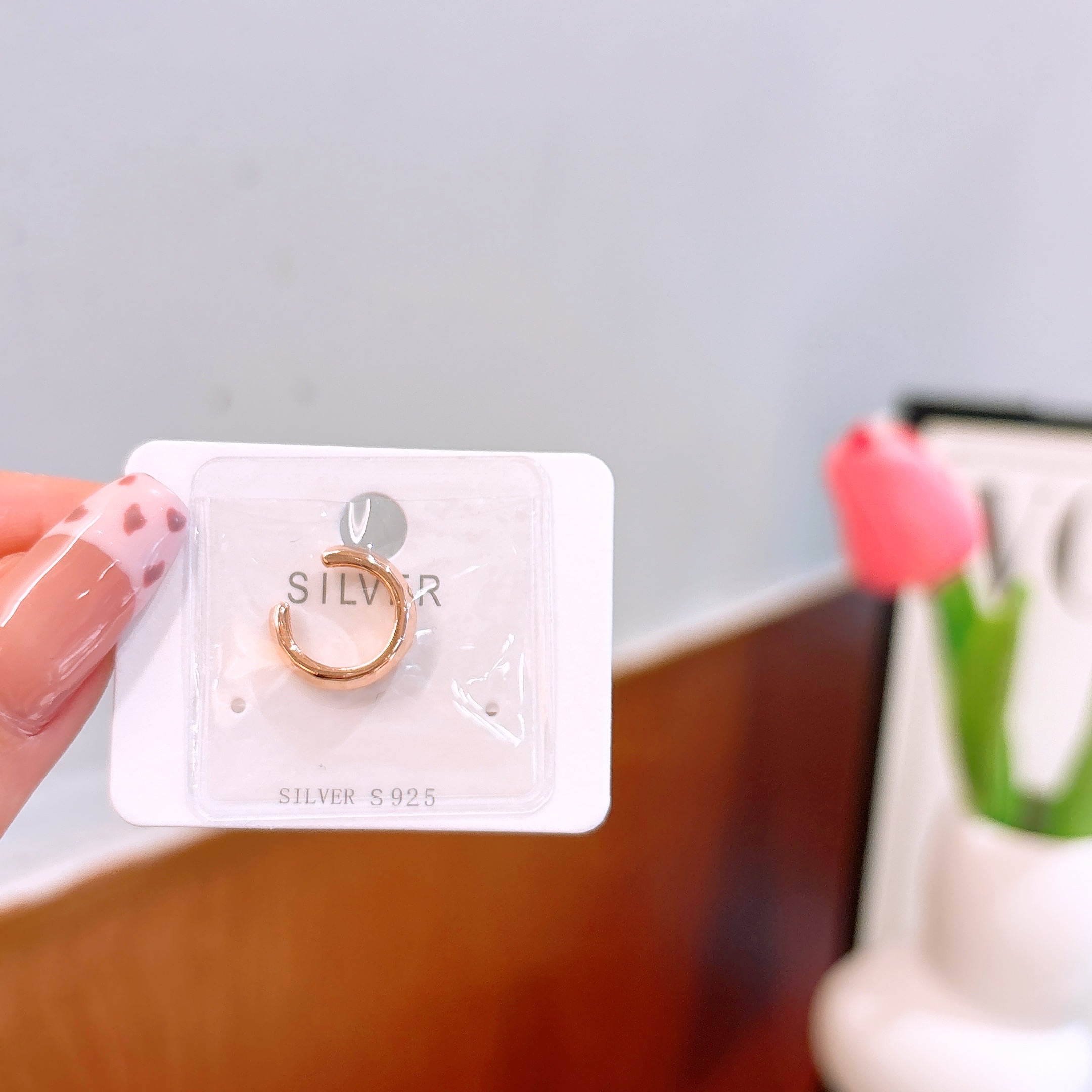 925 Silver Clip-on Earrings Sweet Wedding Registration Silver