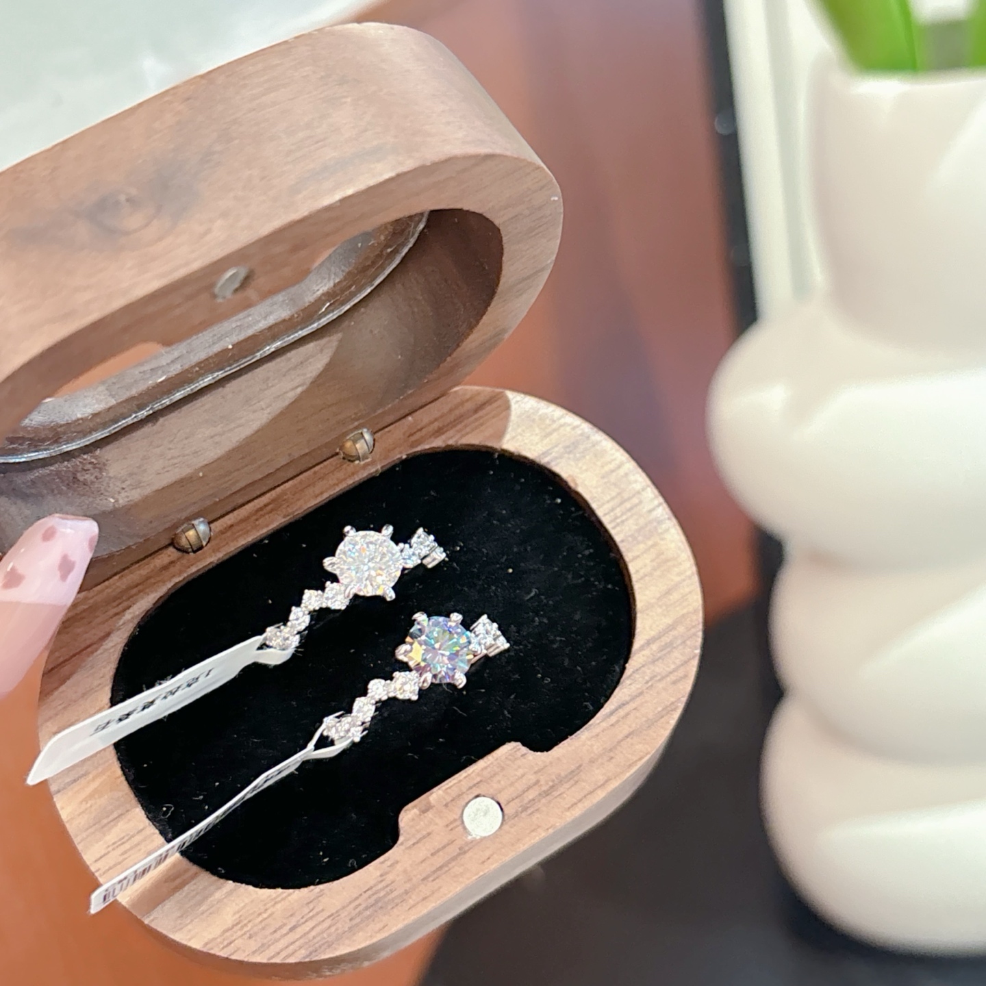 Fine Silver Moissanite Ring Premium Birthday Gold