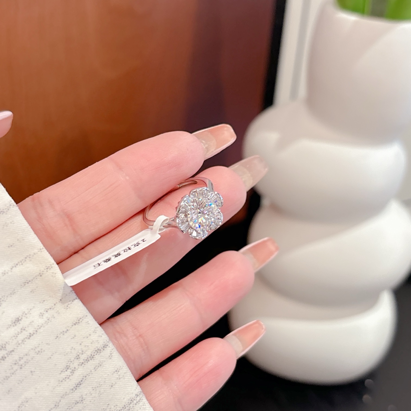 Hypoallergenic Silver Moissanite Ring Romantic Confession Gold