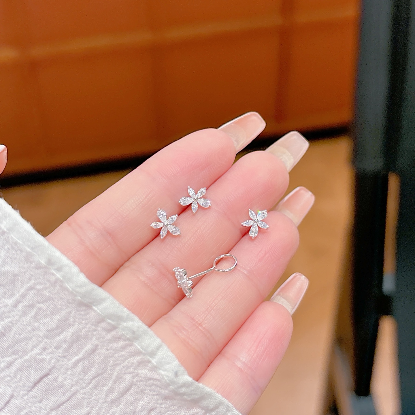 Fine Silver Earrings Dainty Wedding Gold