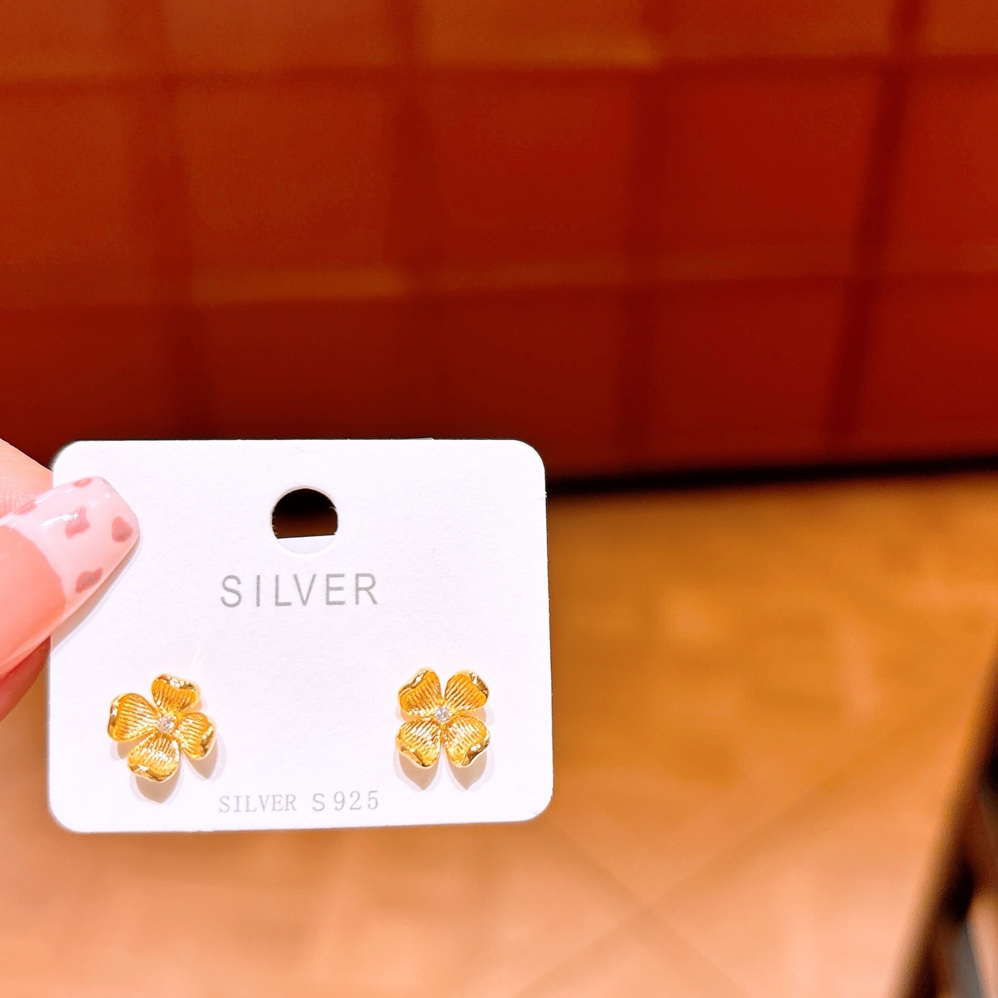 精巧925シルバーイヤリングゴールド 年次パーティー