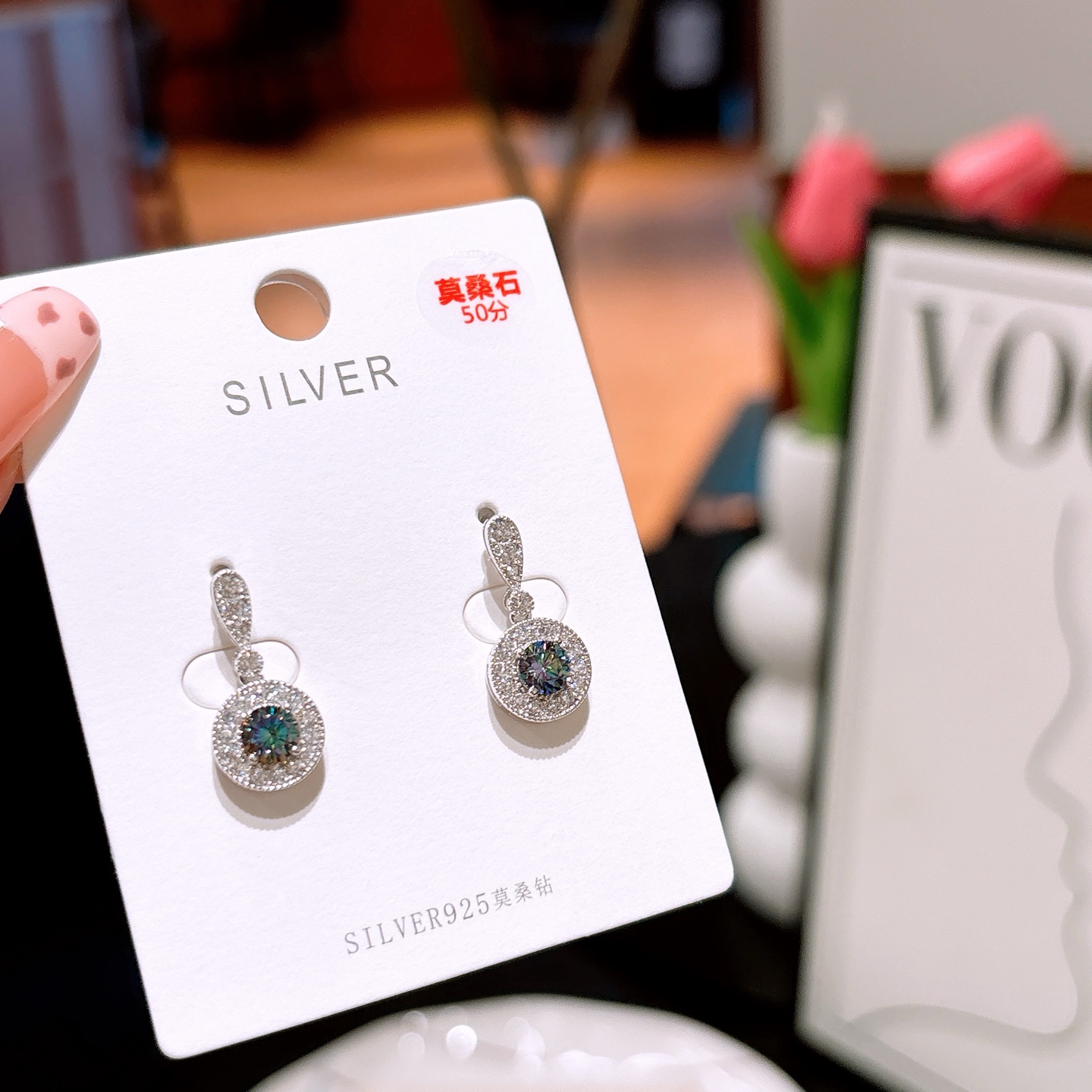 Nickel Free Silver Moissanite Studs Cute Birthday Gold