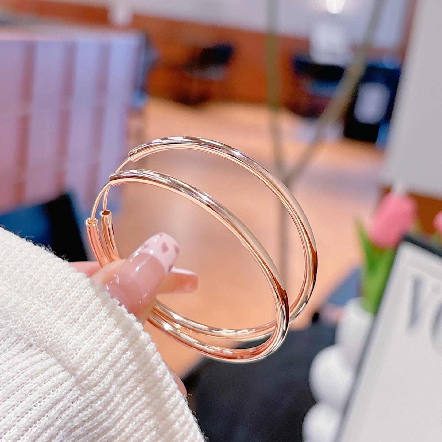 925 Silver Hoop Earrings Vintage Gift for Her Gold