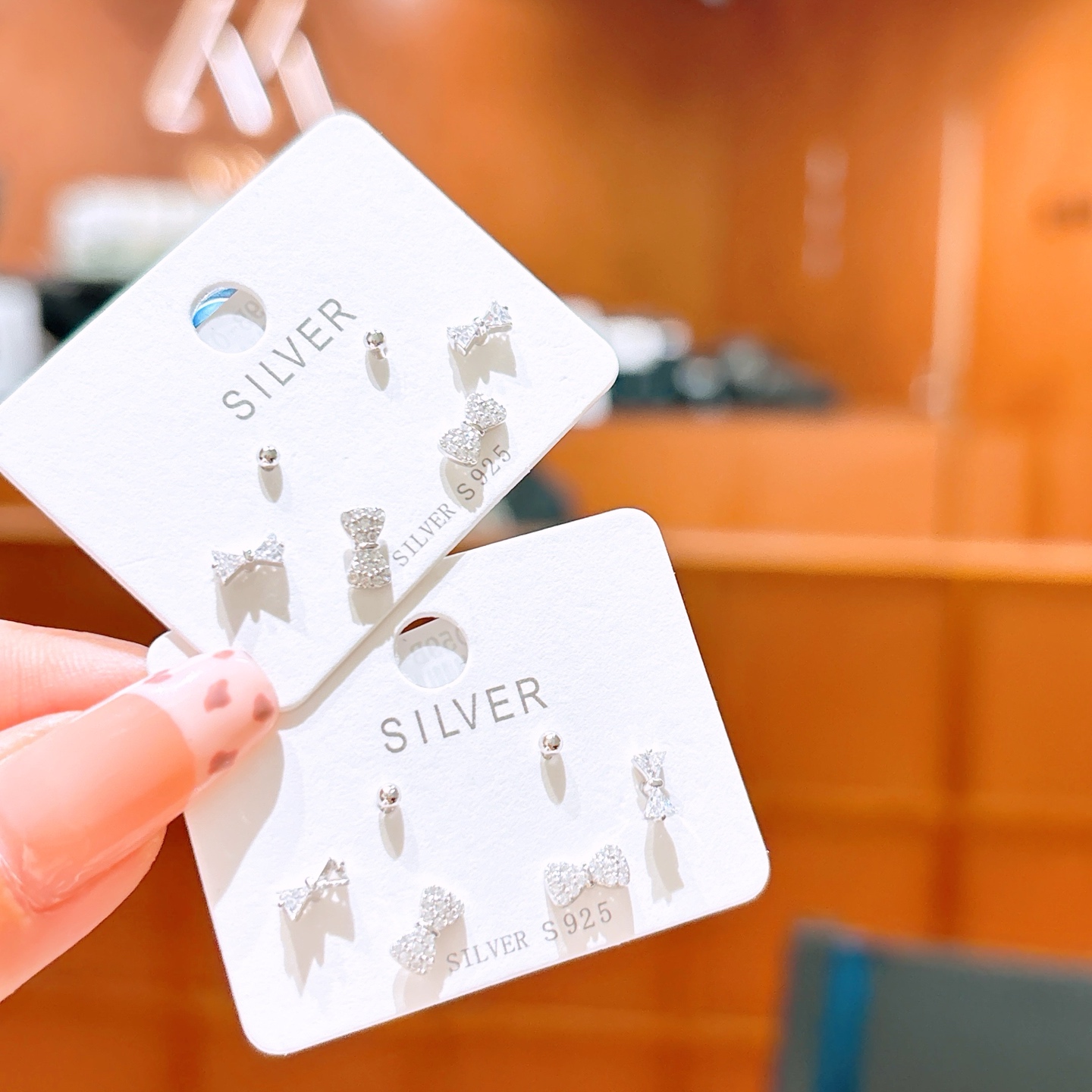 High Polish Silver Earrings French Party Gold