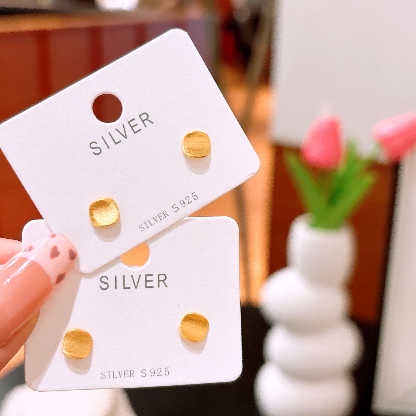 Nickel Free Silver Earrings Ultra Minimal Birthday Gold