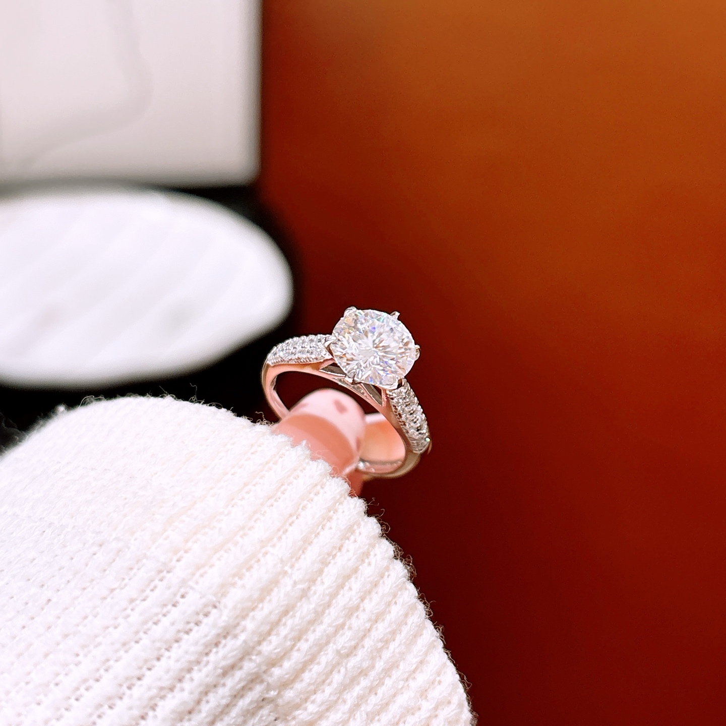 High Polish Silver Moissanite Ring Lively Mother's Birthday Gold