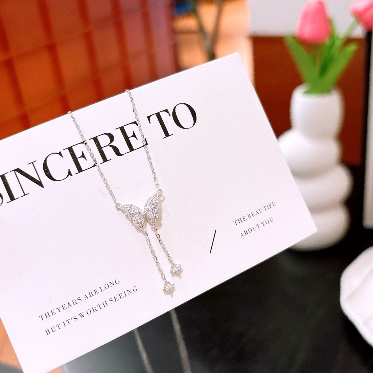 925 Silver Moissanite Necklace Dainty Mother's Day Silver