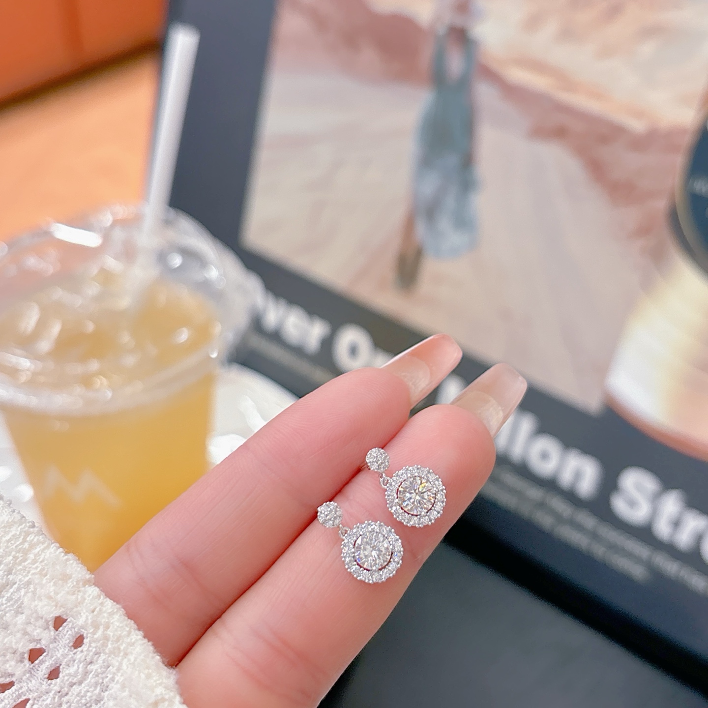 Fine Silver Moissanite Studs Dainty Proposal Silver