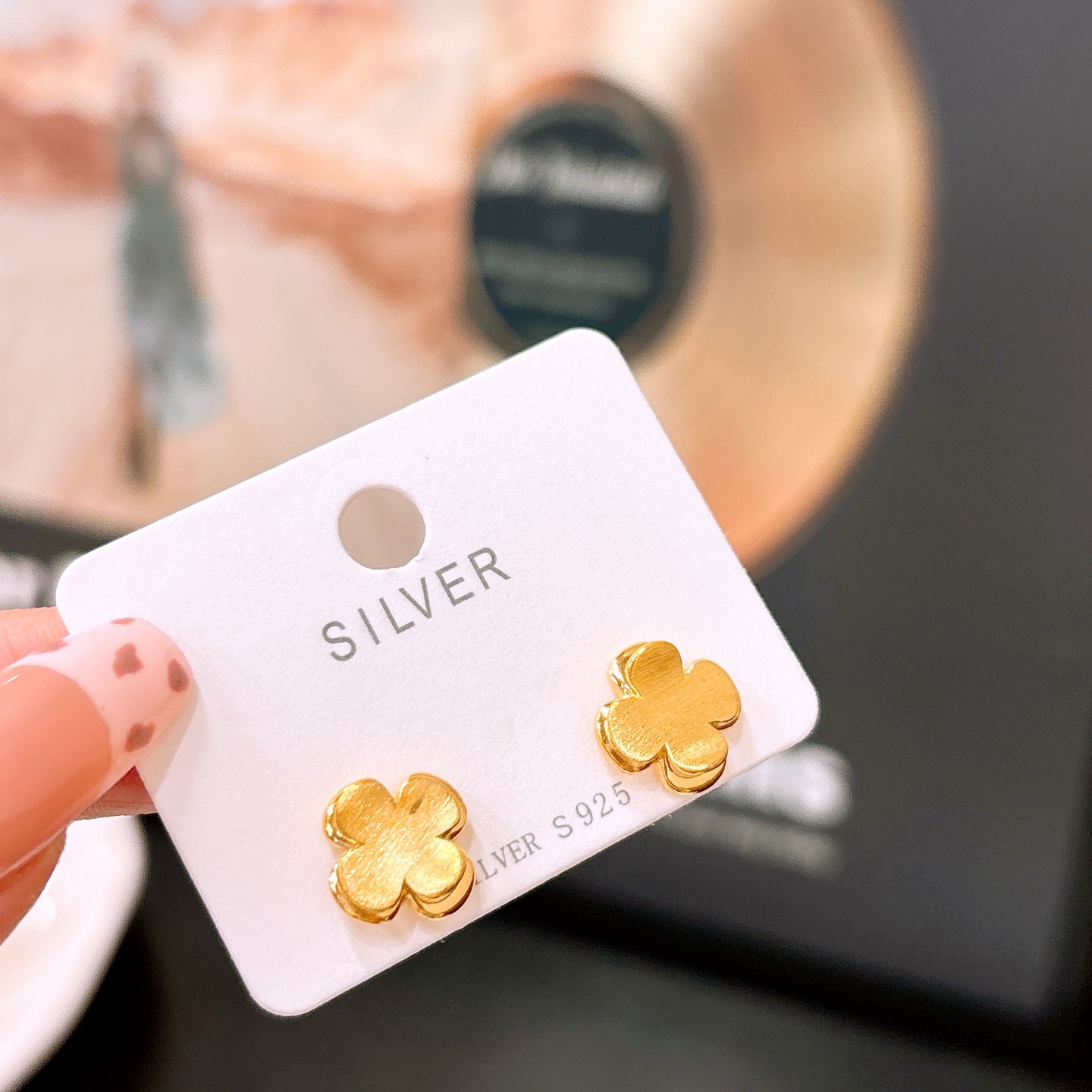 Massivsilber Ohrringe Intellektuell Bankett Gold