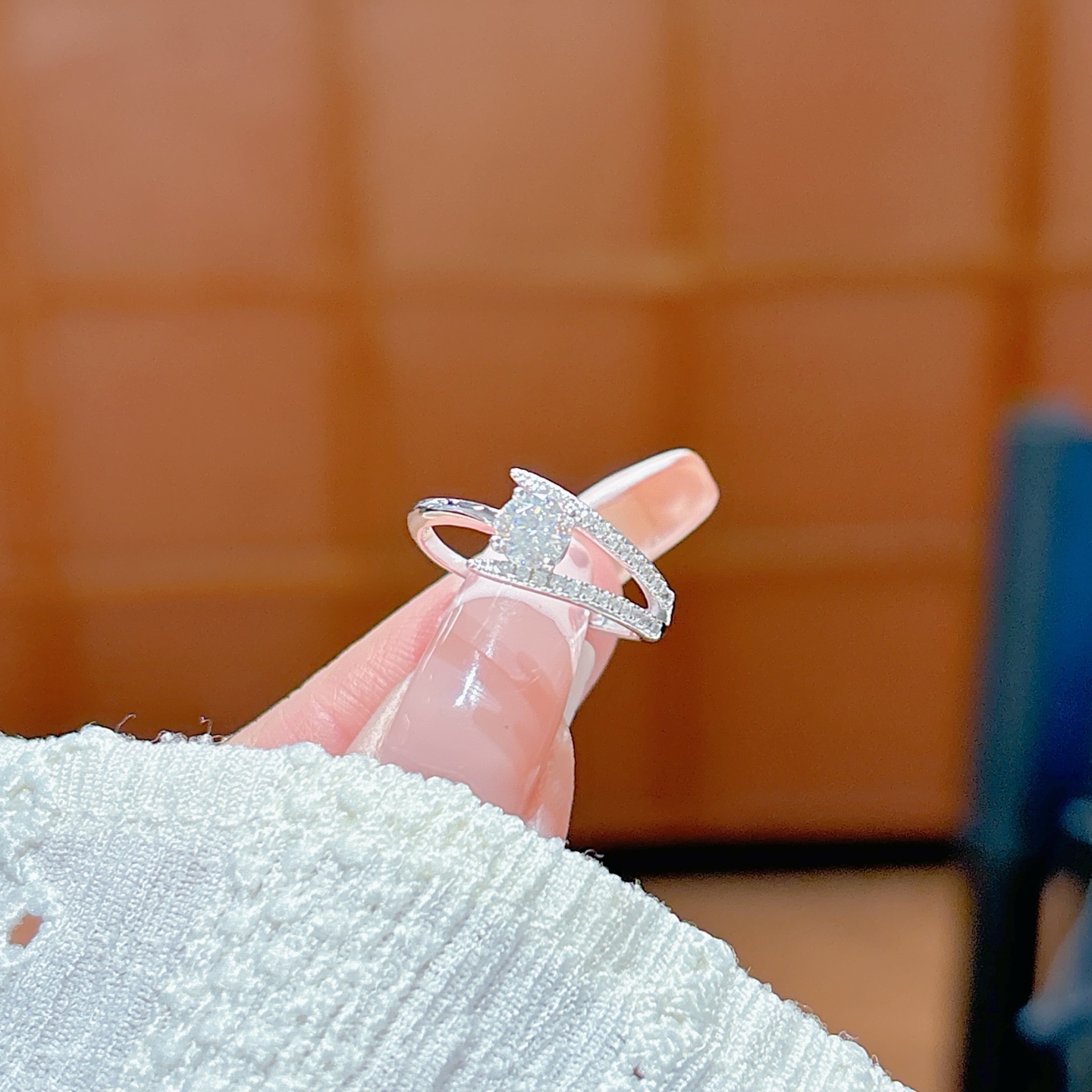 Solid Silver Moissanite Ring Minimalist Mother's Day Silver