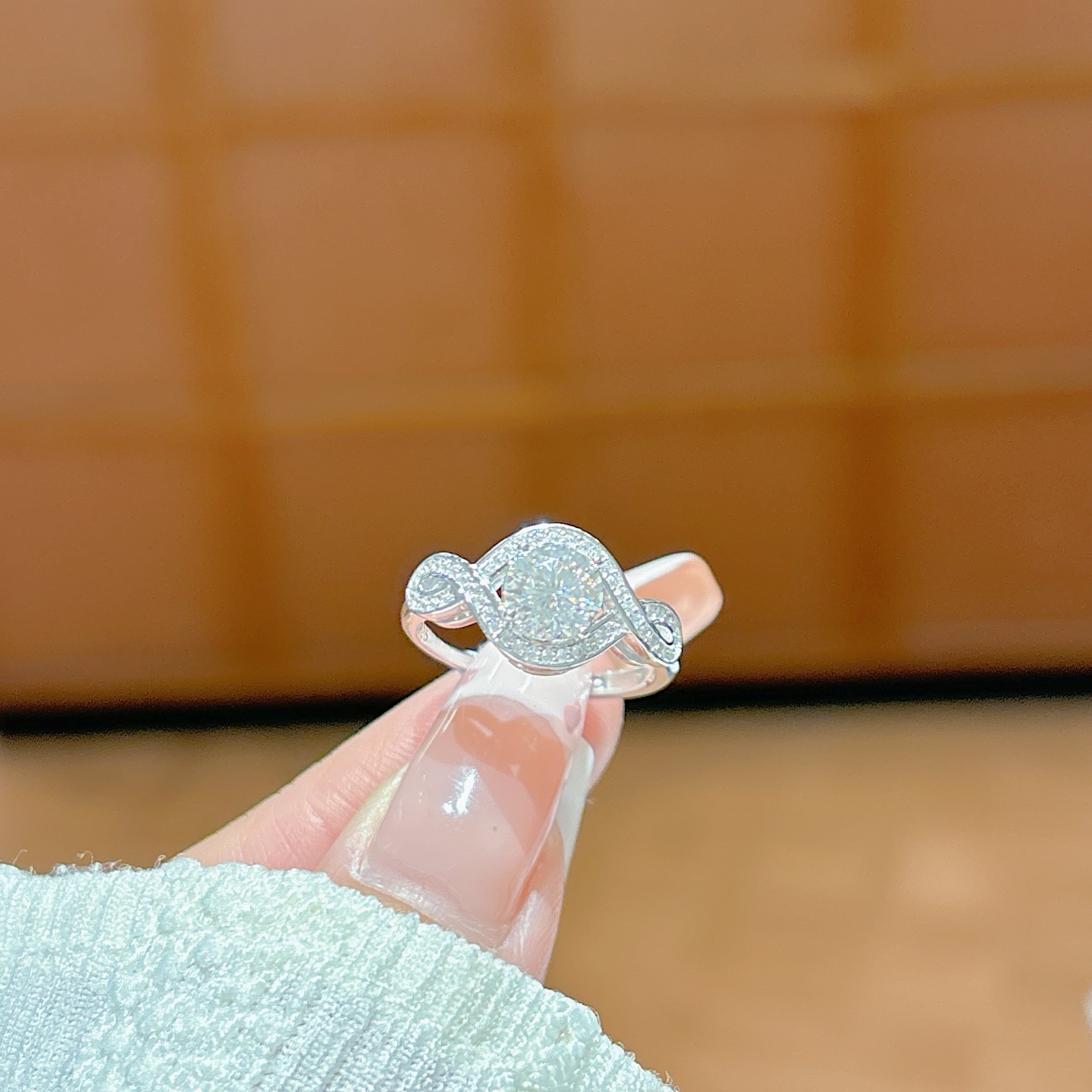 Fine Silver Moissanite Ring Ins Style Bestie Gift Gold