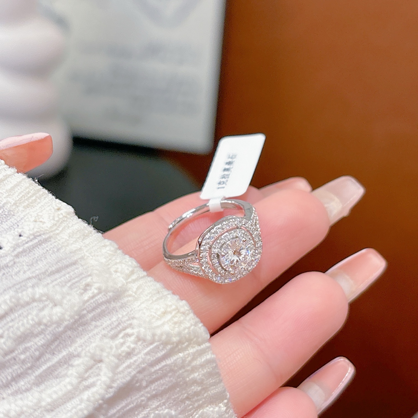 High Polish Silver Moissanite Ring Precision Graduation Gold